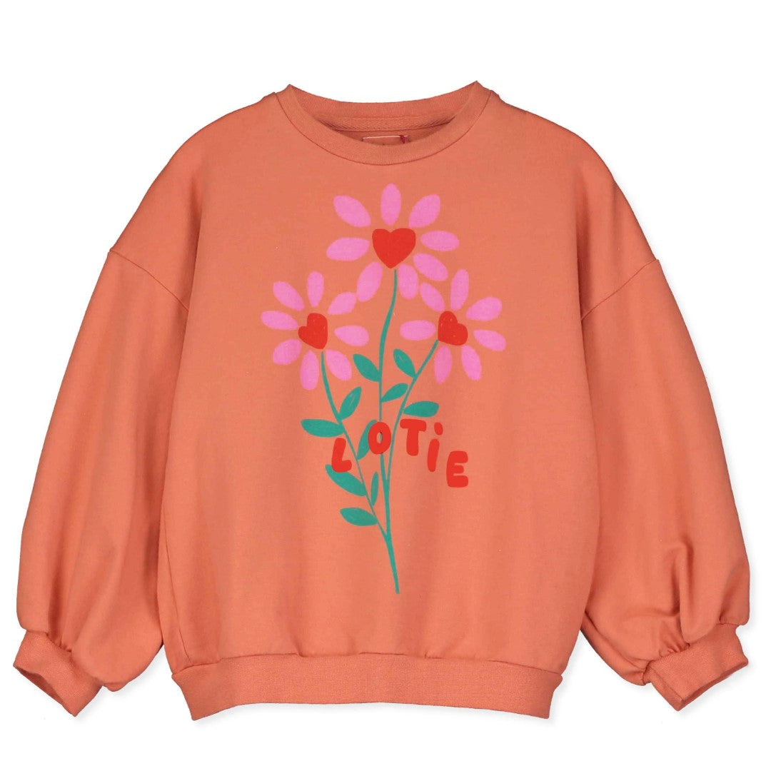 Sweatshirt Flowers Papaya