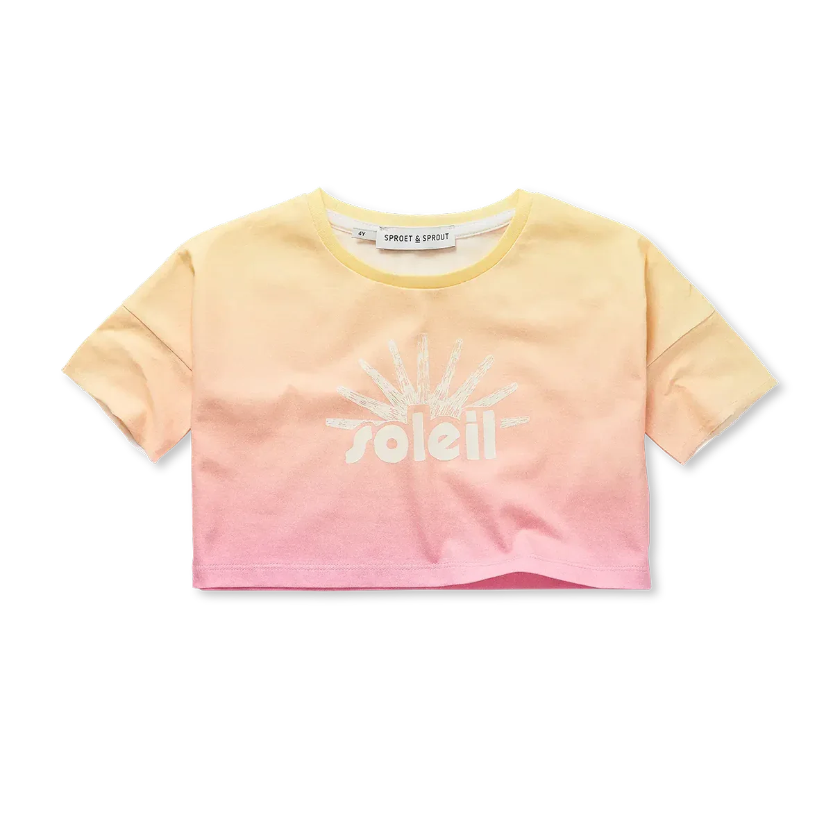 Cropped T-shirt Rainbow Dye Podium Pink - Sproet & Sprout