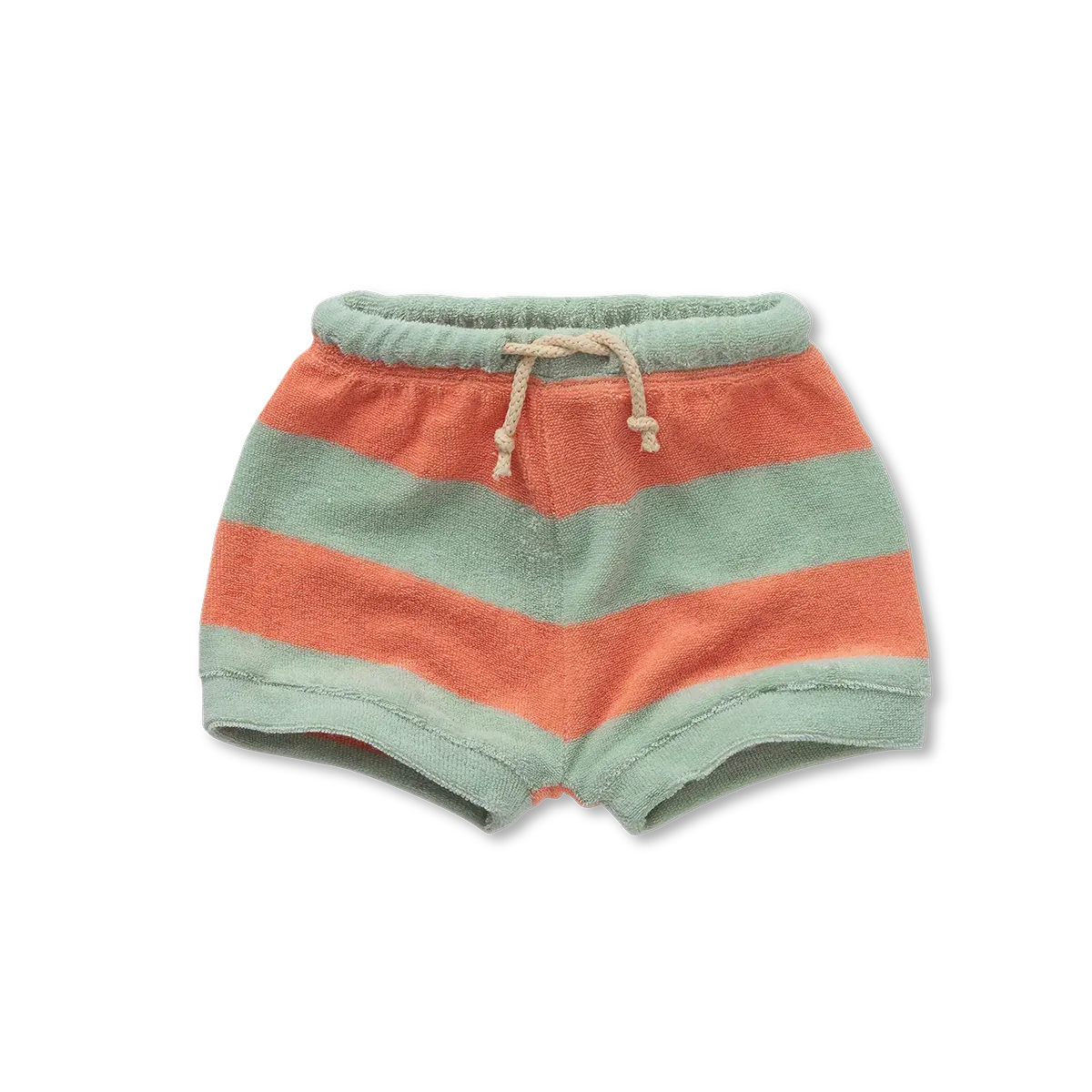 Baby Terry Shorts Stripes Silt Green - Sproet & Sprout