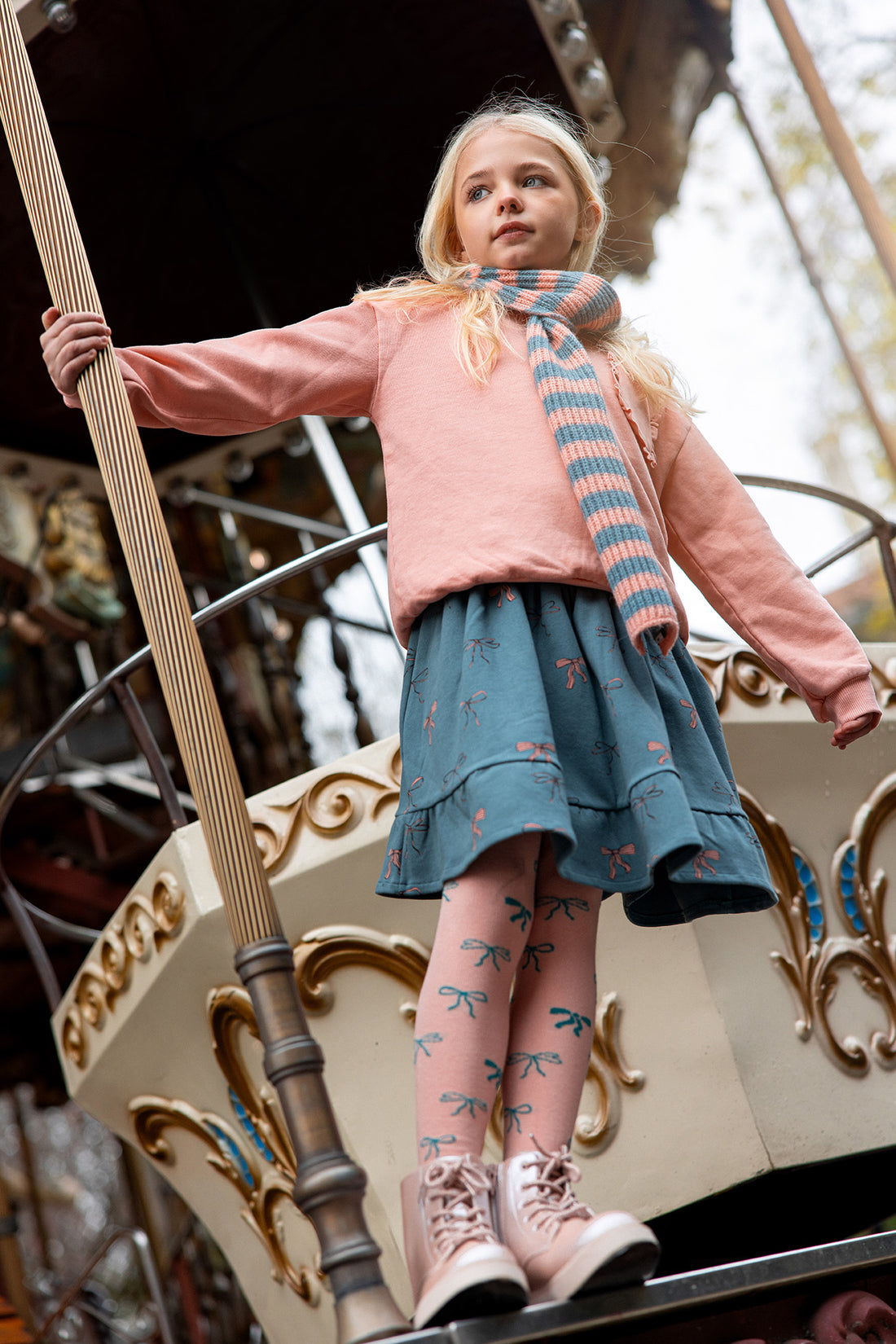 Skirt Ruffle Bow Print