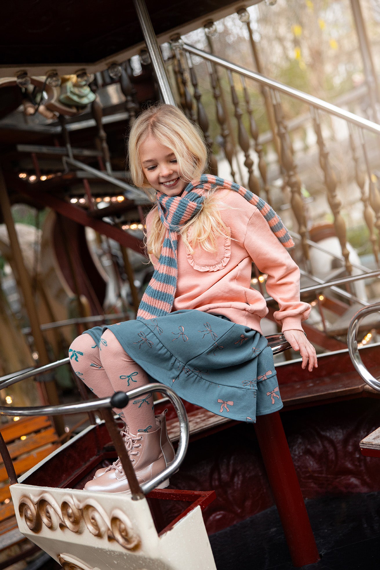 Skirt Ruffle Bow Print