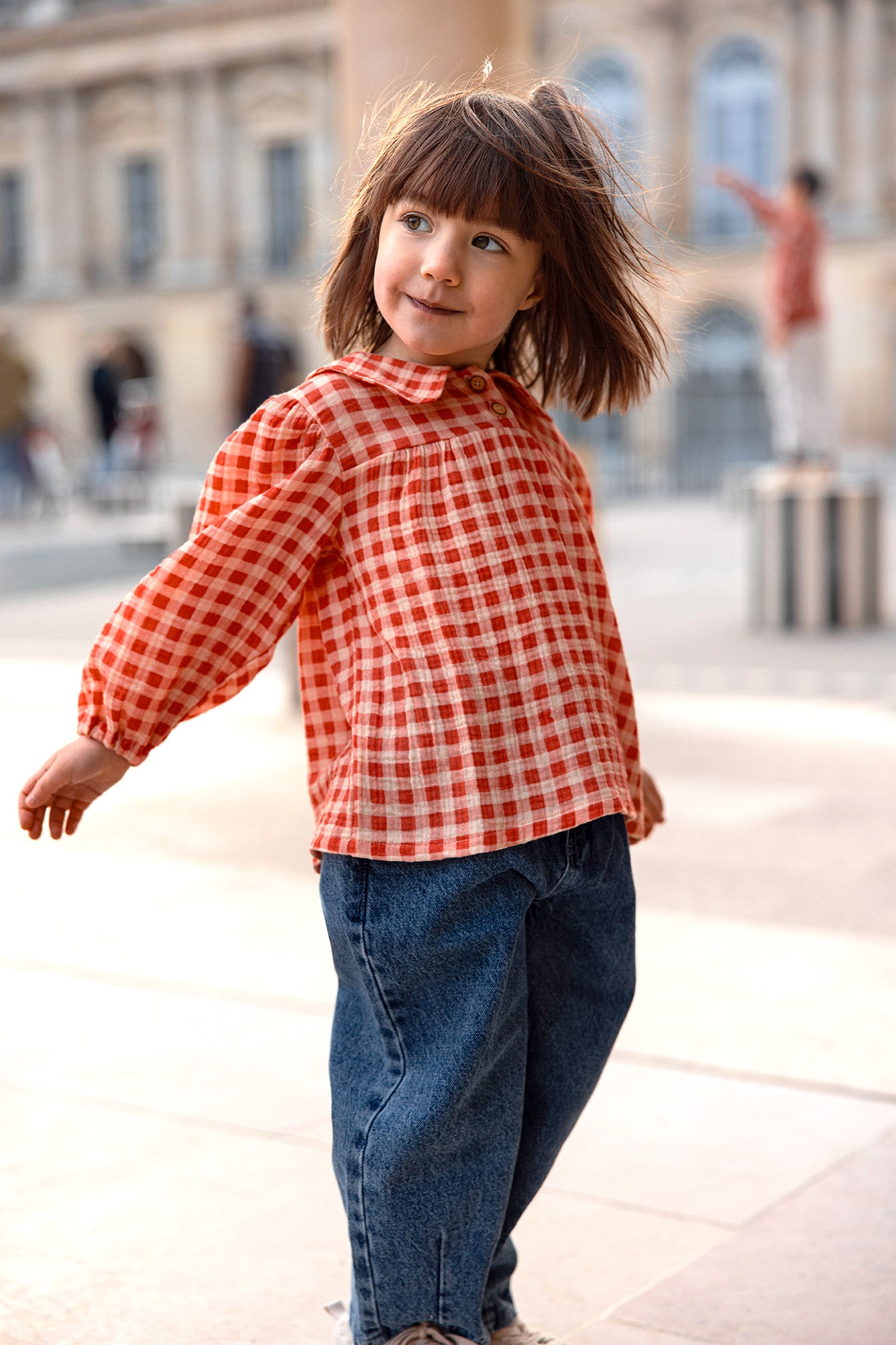 Girls Check Blouse Grenadine