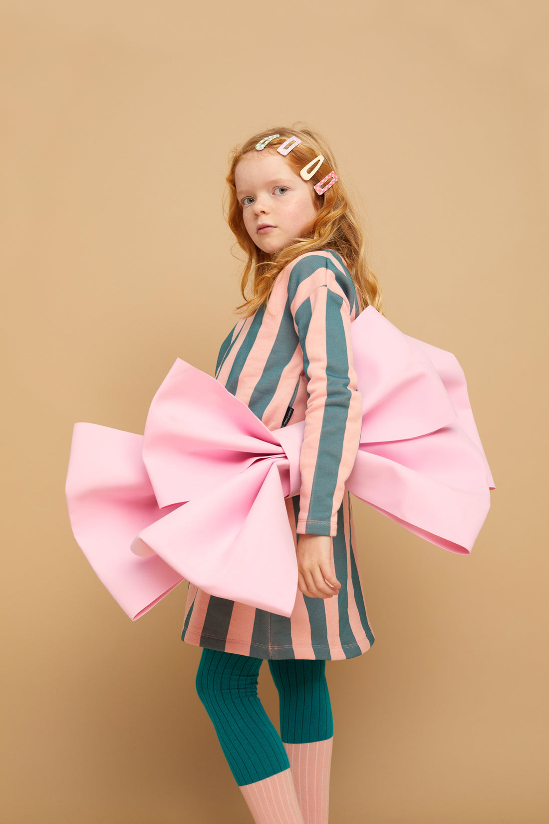 Dress Block Stripe Peach Parfait