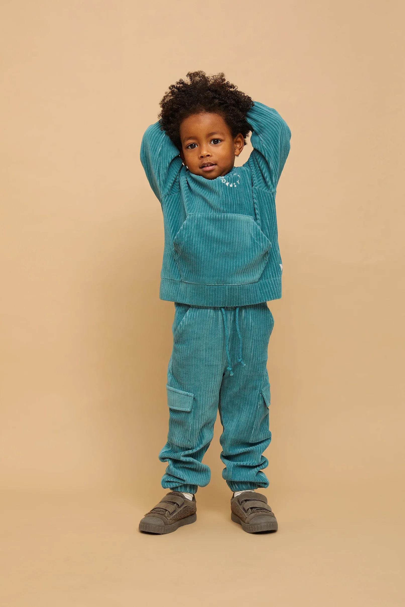 Cargo Sweatpants Rib Shady Green - Sproet & Sprout