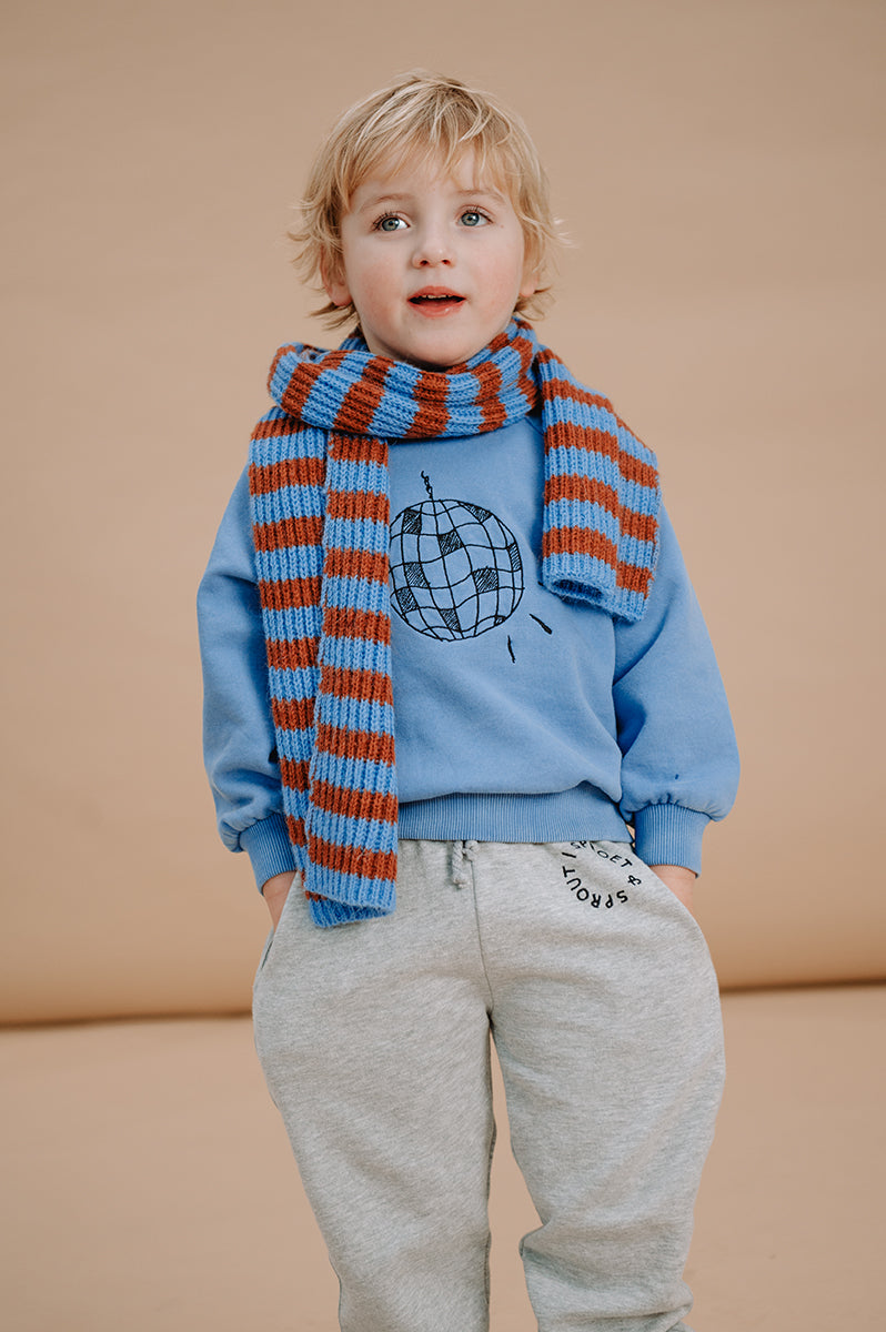 Sweatshirt Raglan Disco Ball Molecule Blue