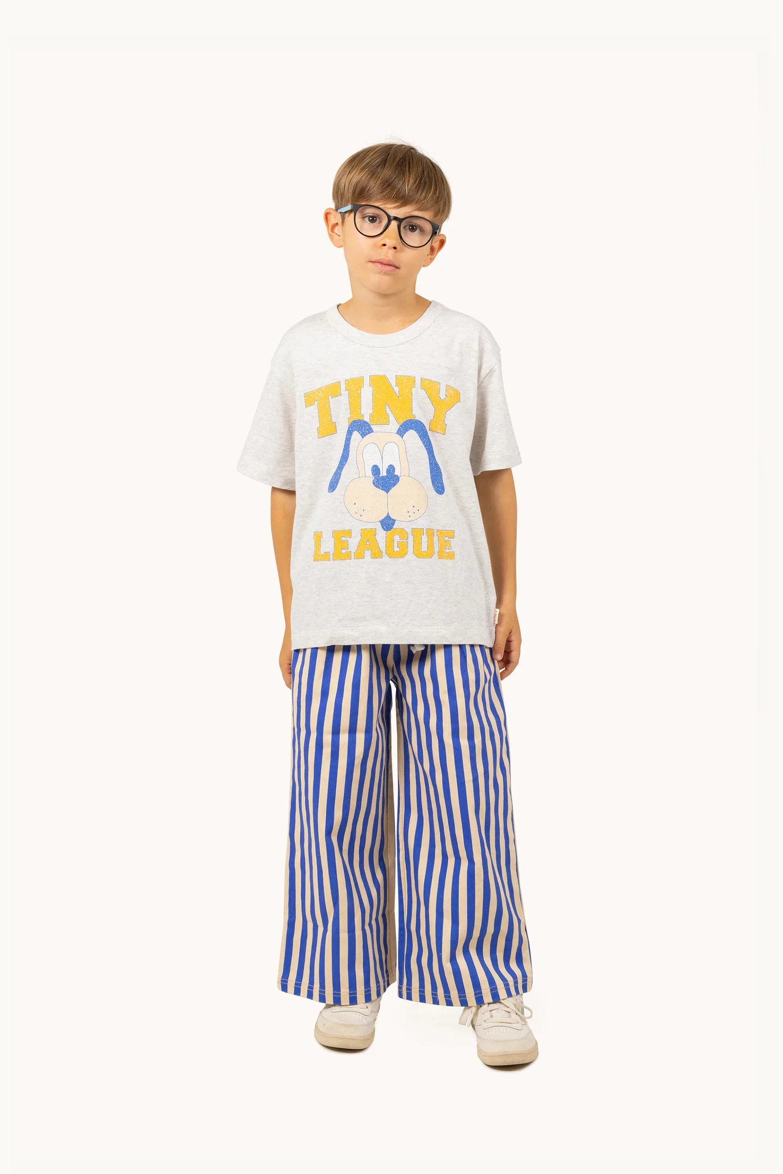 Stripes Woven Pant Vanilla Ultramarine - Tinycottons