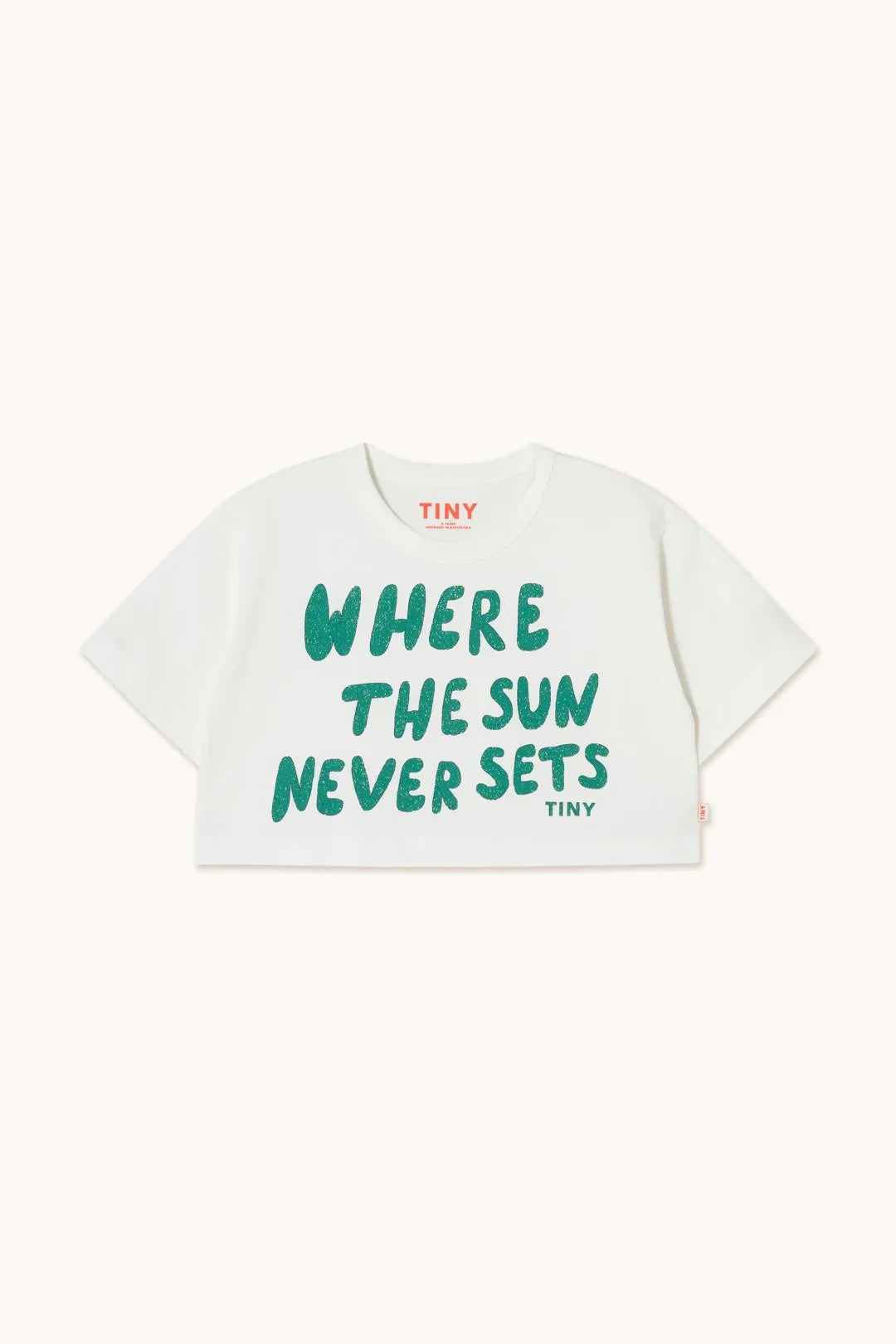 The Sun Graphic Crop T-Shirt Off-White - Tinycottons