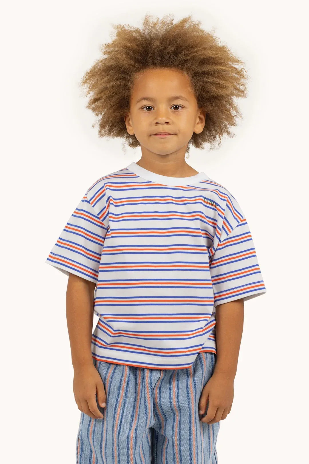 Stripes Multicolor T-shirt Off-White - Tinycottons