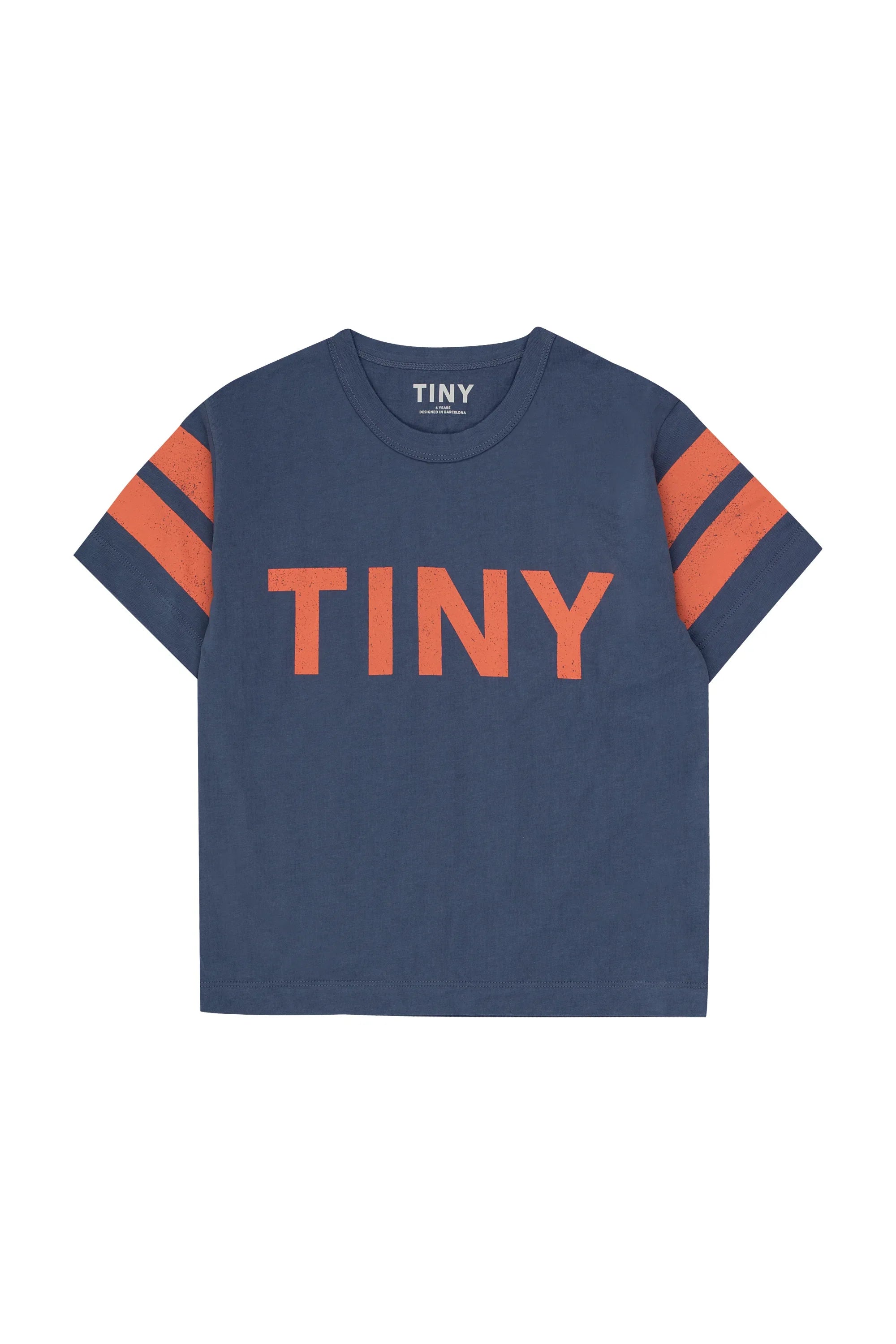 Stripes Logo T-shirt Dusty Blue - Tinycottons