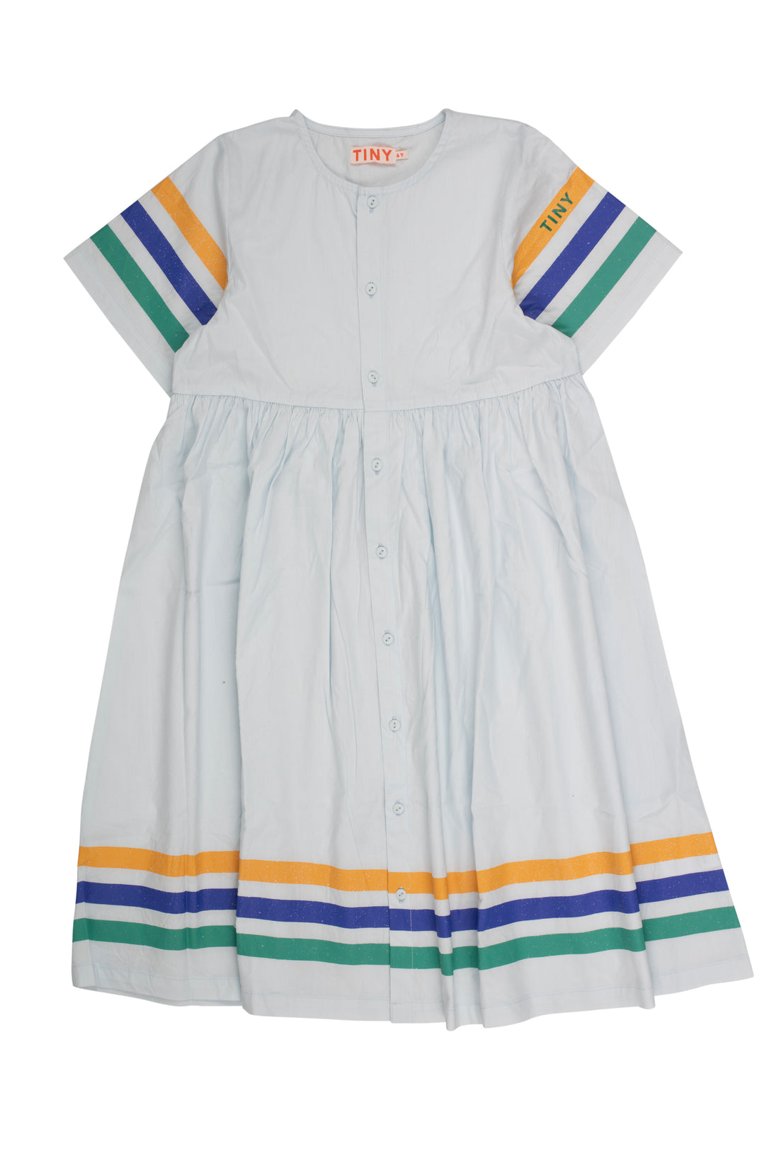Stripes Multicolor Dress Pastel Blue