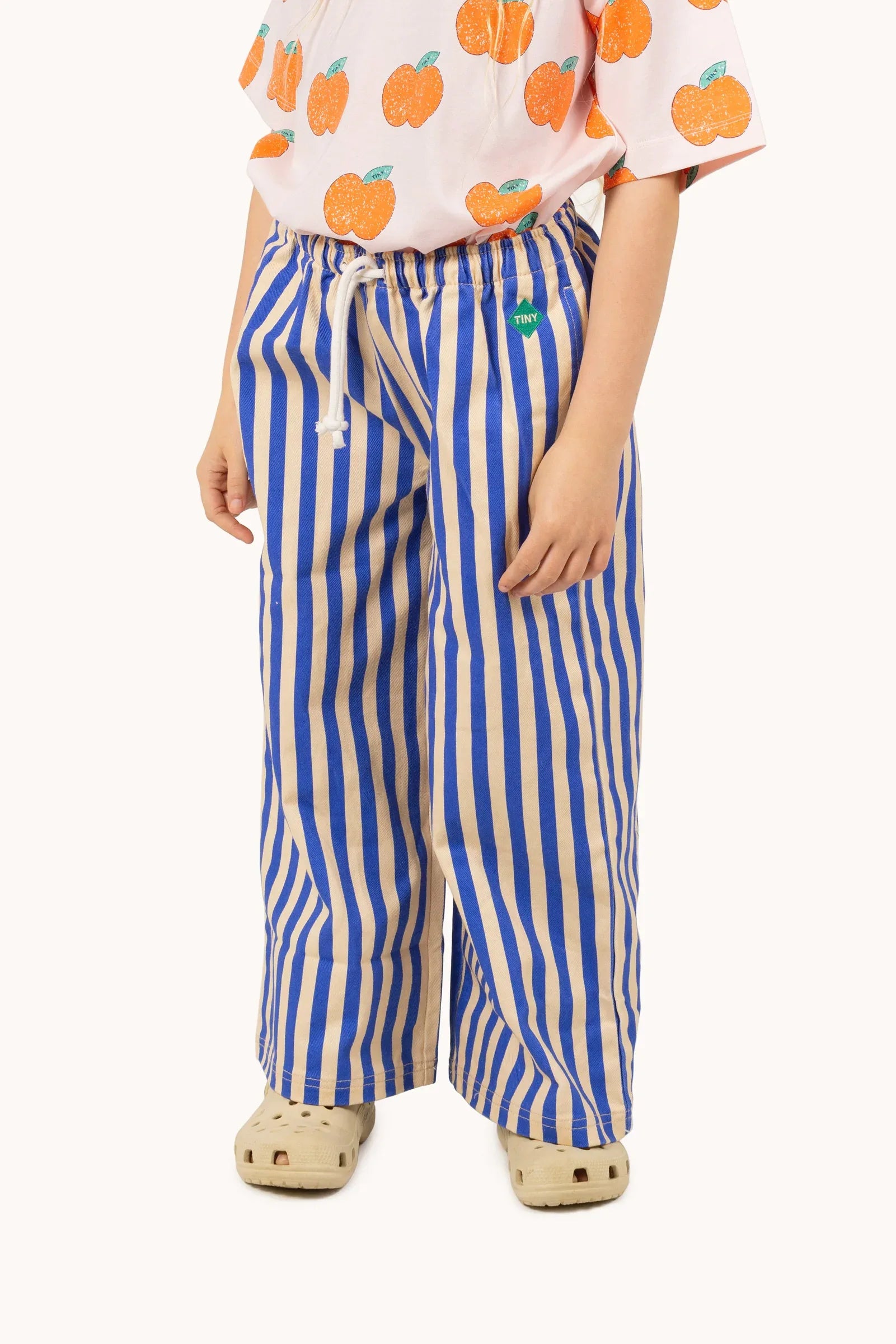 Stripes Woven Pant Vanilla Ultramarine - Tinycottons