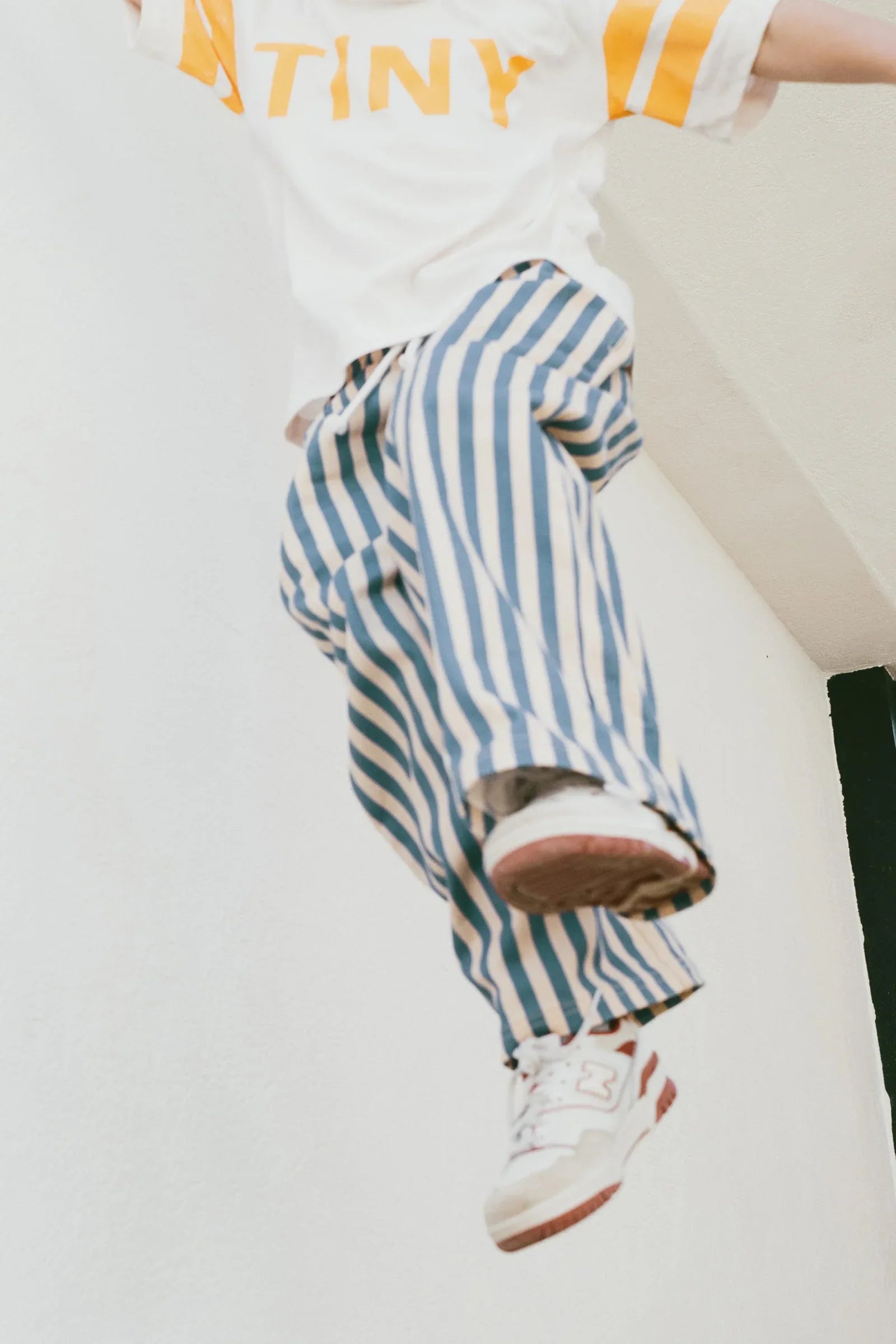 Stripes Woven Pant Vanilla Ultramarine - Tinycottons