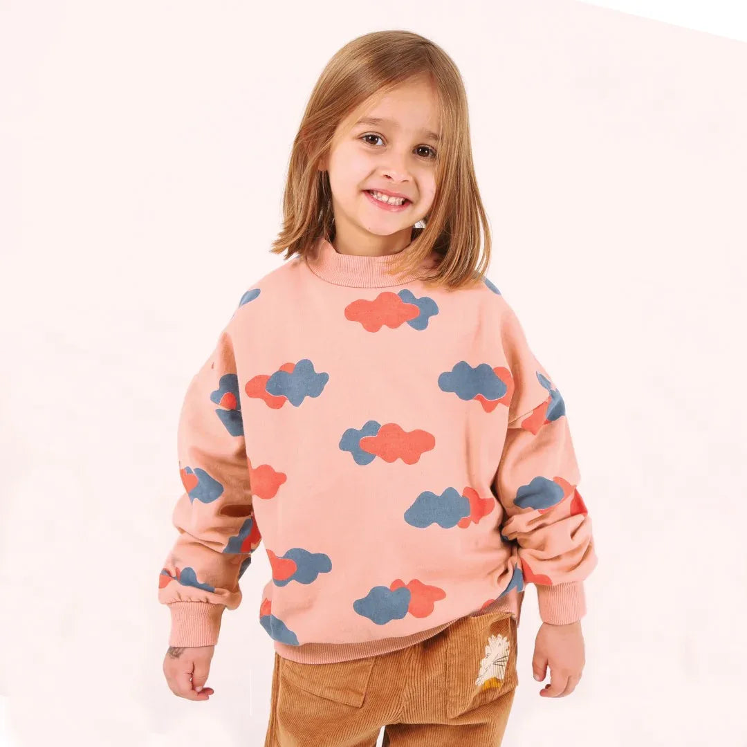 Sweatshirt Little Clouds Rose - Lötiekids