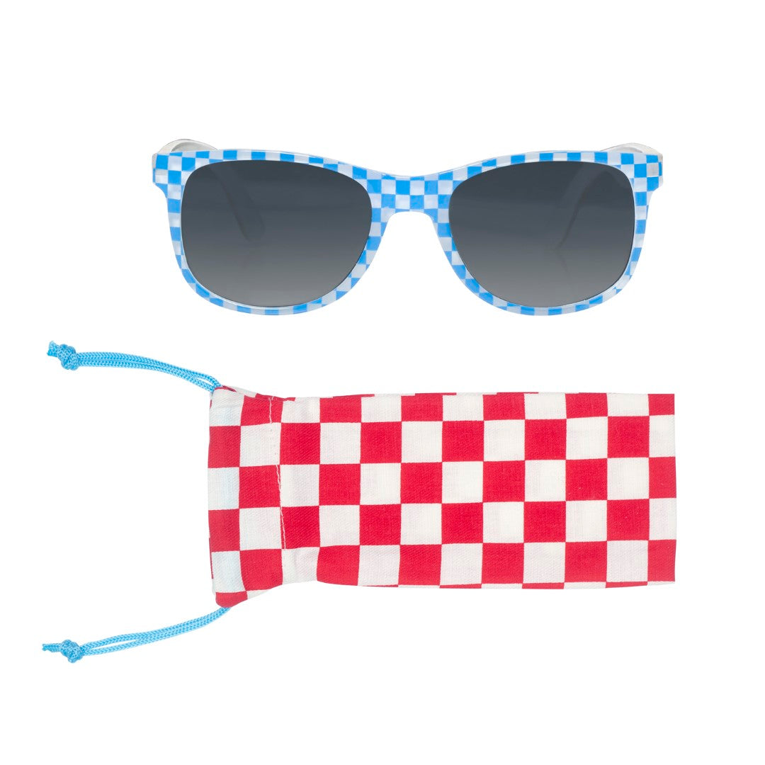 Retro Racing Check Sunglasses