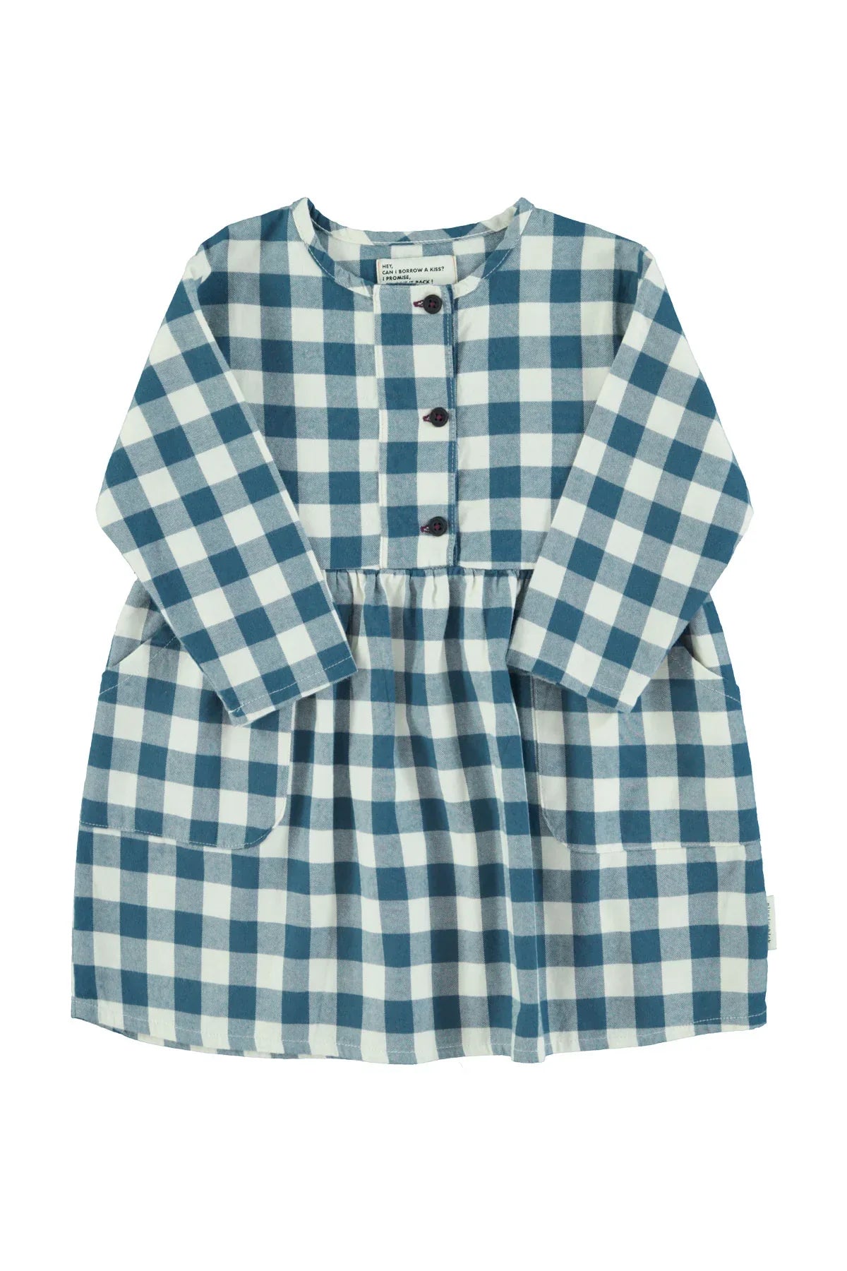 Short Dress Blue And White Checkered - Piupiuchick