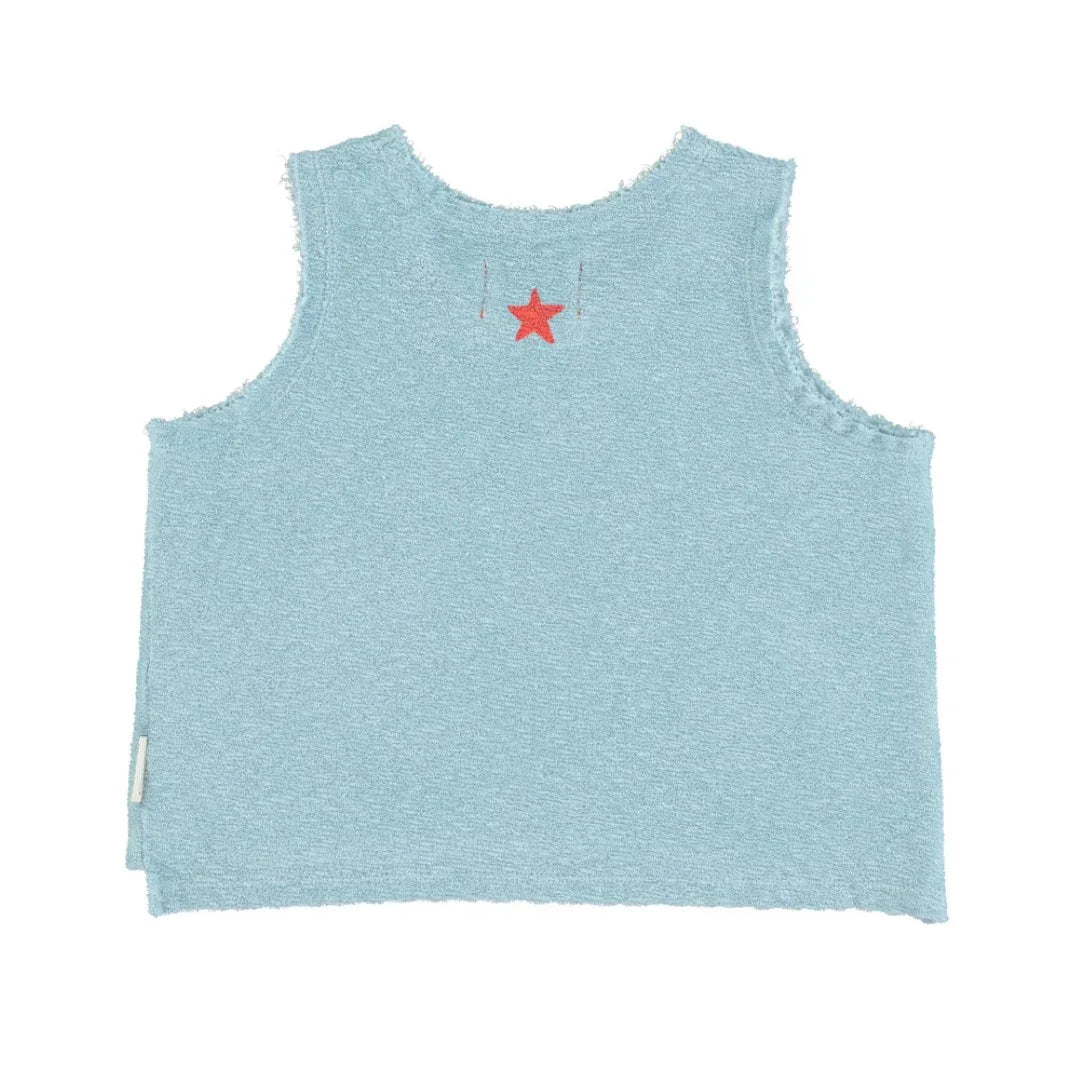 Sleeveless T-shirt Blue 32 Degrees Print - Piupiuchick