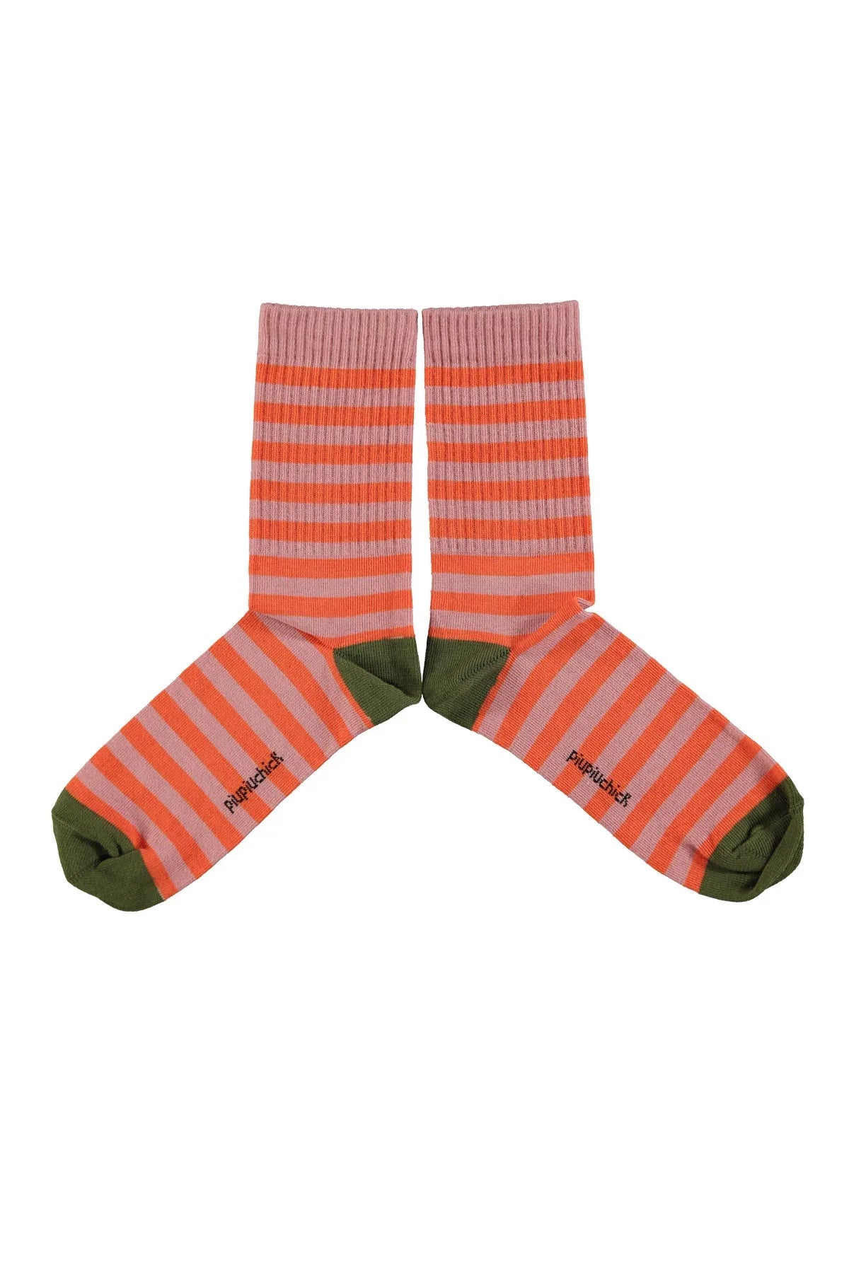Socks Pink & Orange Stripes - Piupiuchick
