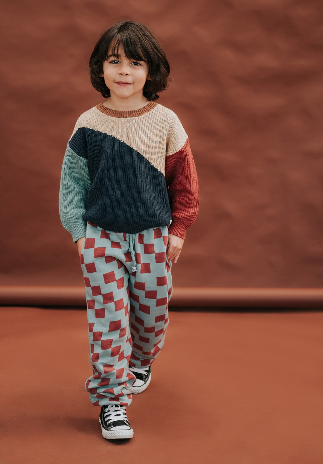 Sweater Colour Block Mood Indigo