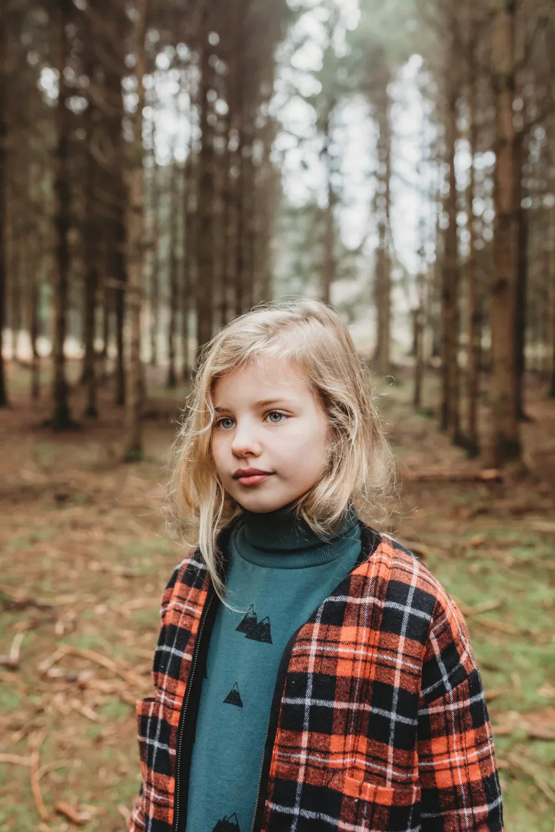 Dress Turtle Neck Mountains Print Smoke Pine - KDkes