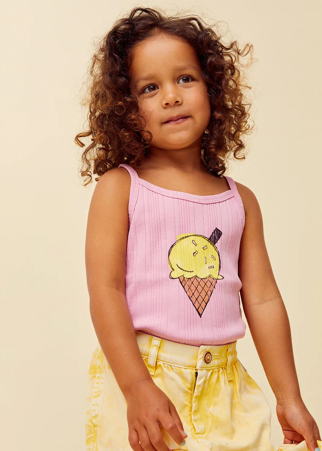 Girls Spaghetti Top Ice Cream Podium Pink - Sproet & Sprout