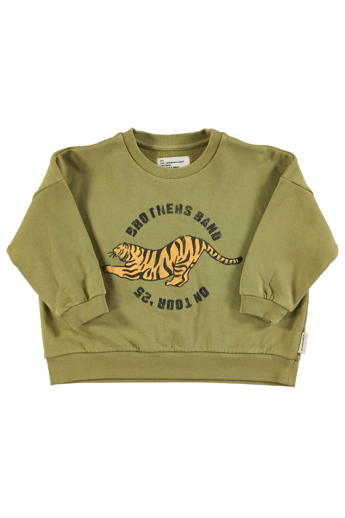 Sweatshirt Olive Green With Tiger Print