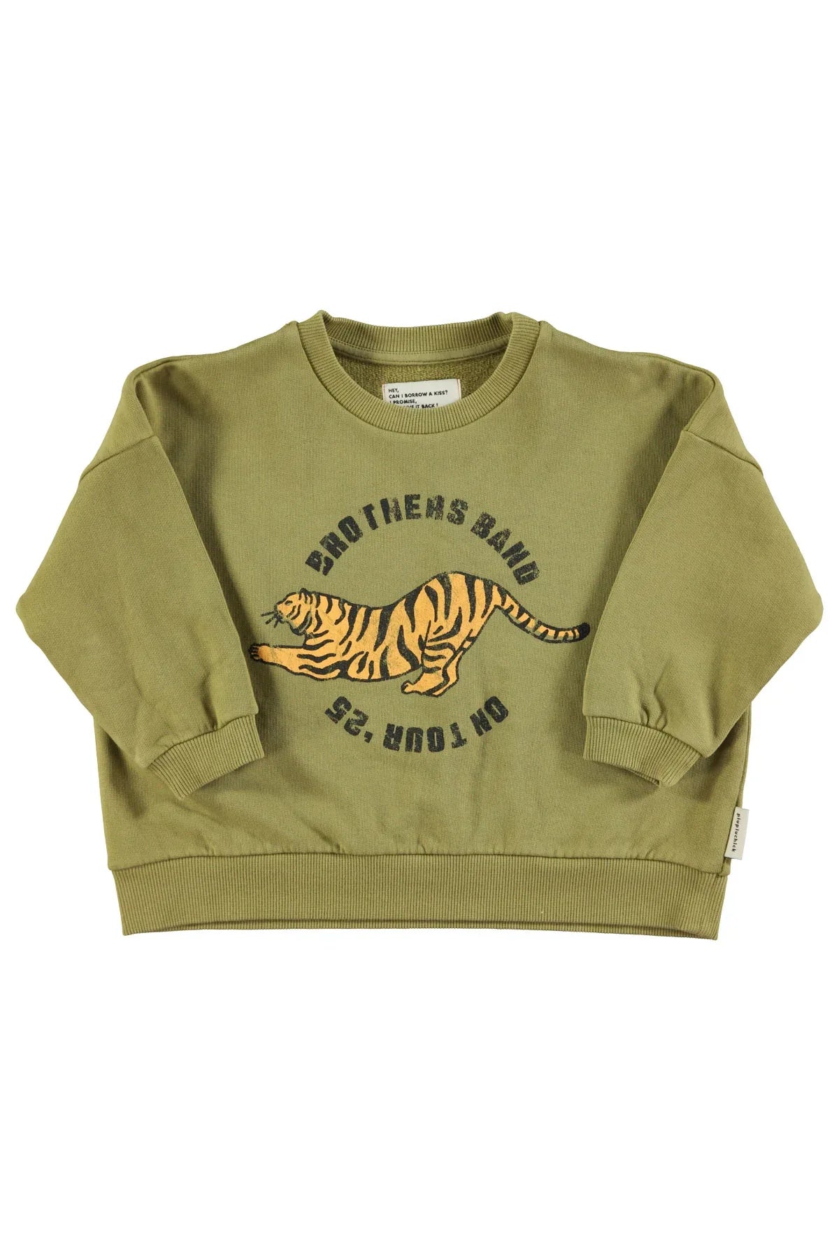 Sweatshirt Olive Green With Tiger Print - KDkes