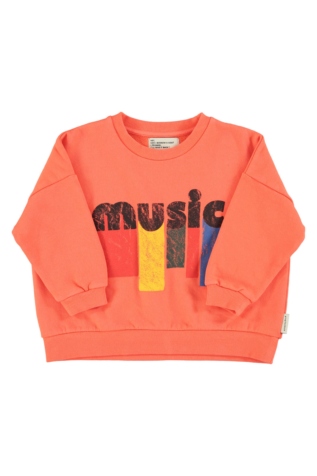 Sweatshirt Orange With Music Print