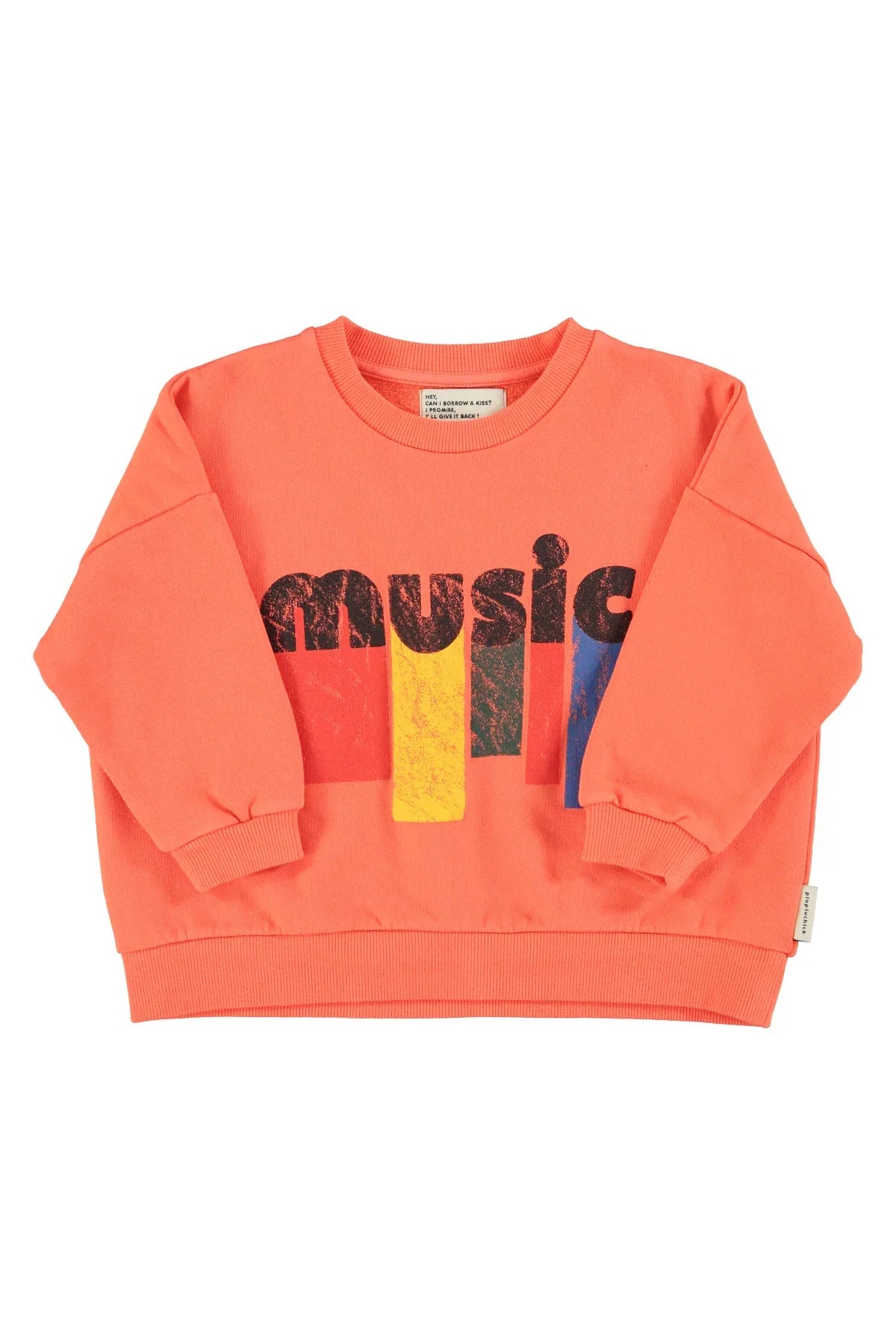 Sweatshirt Orange With Music Print - Piupiuchick