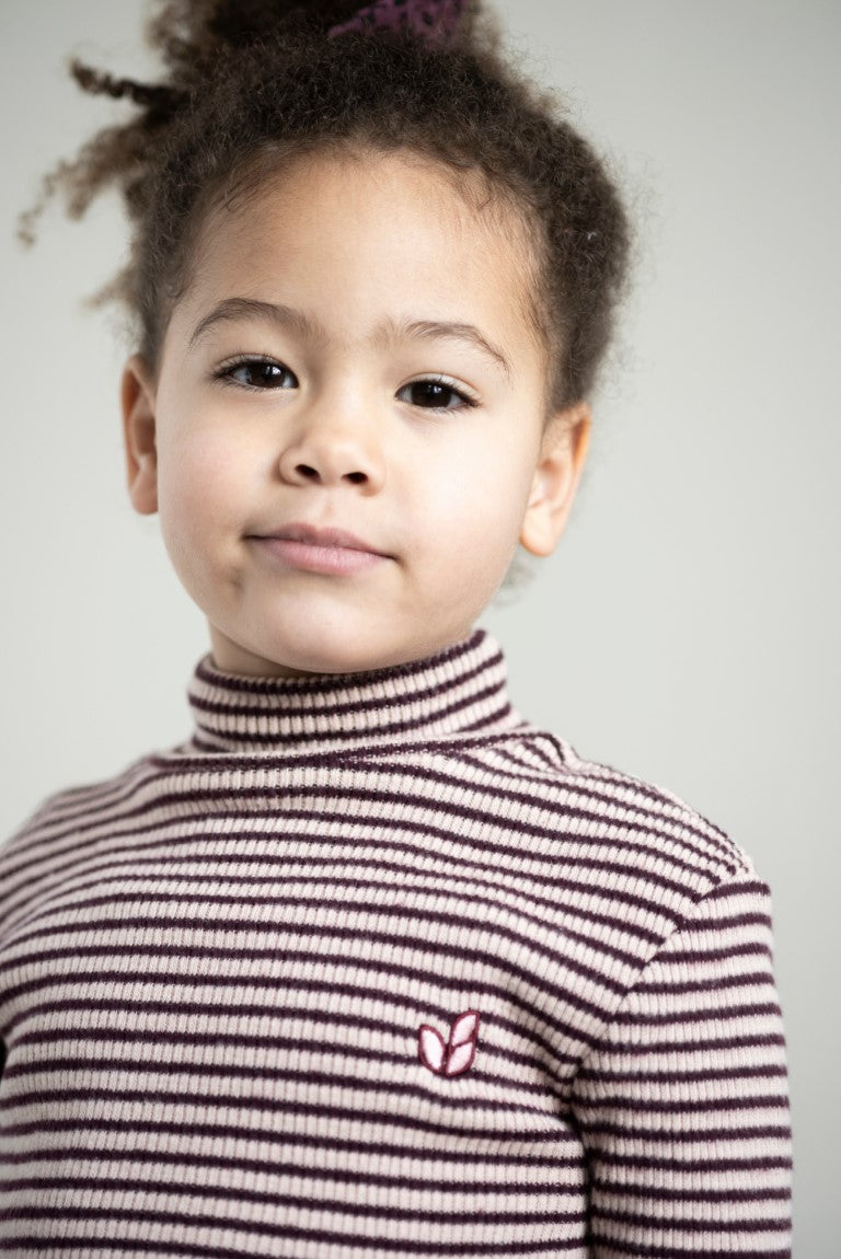 Tara Turtle Neck LS T-shirt Rose Bordeaux