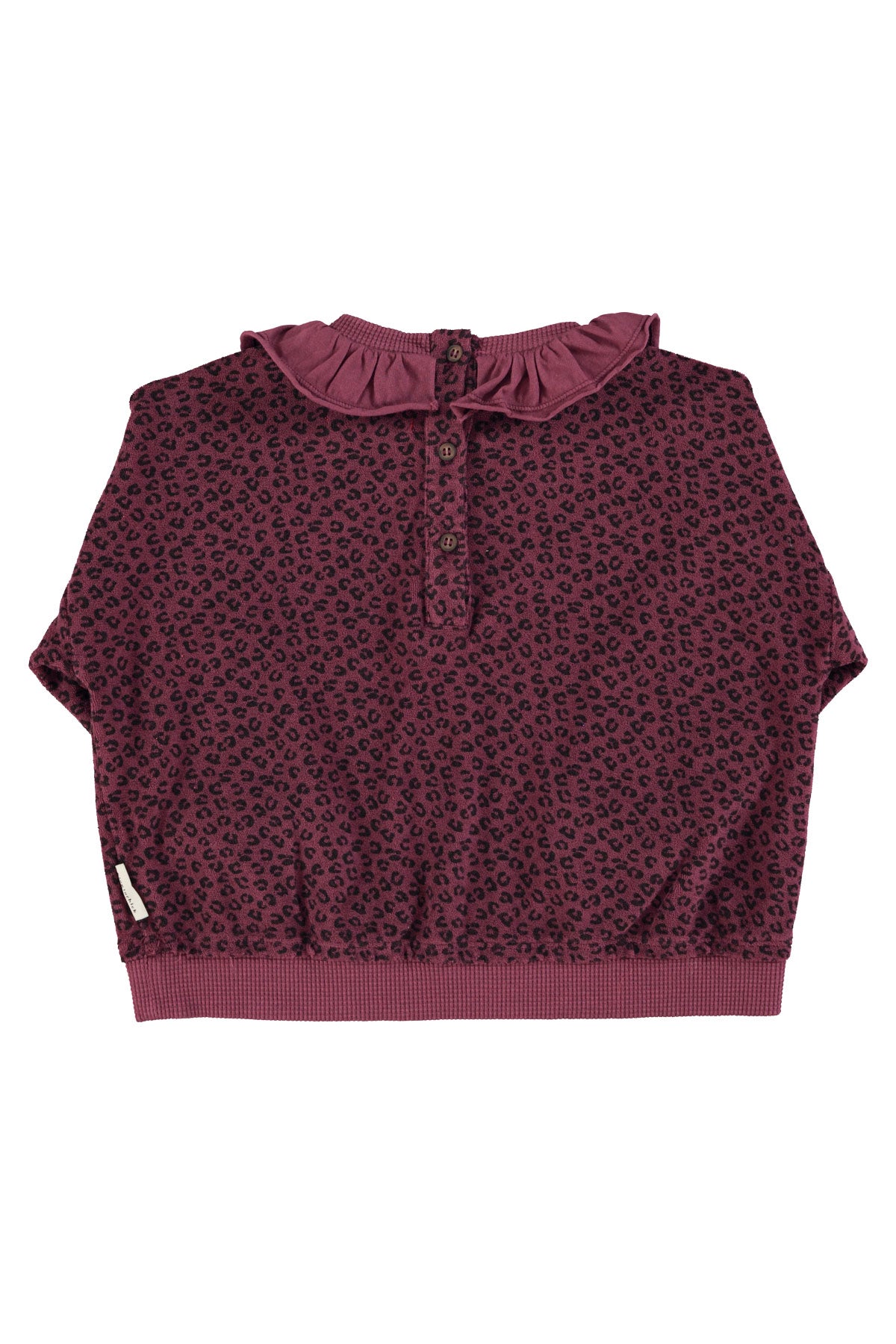Terry Cotton Sweatshirt Aubergine With Animal Print