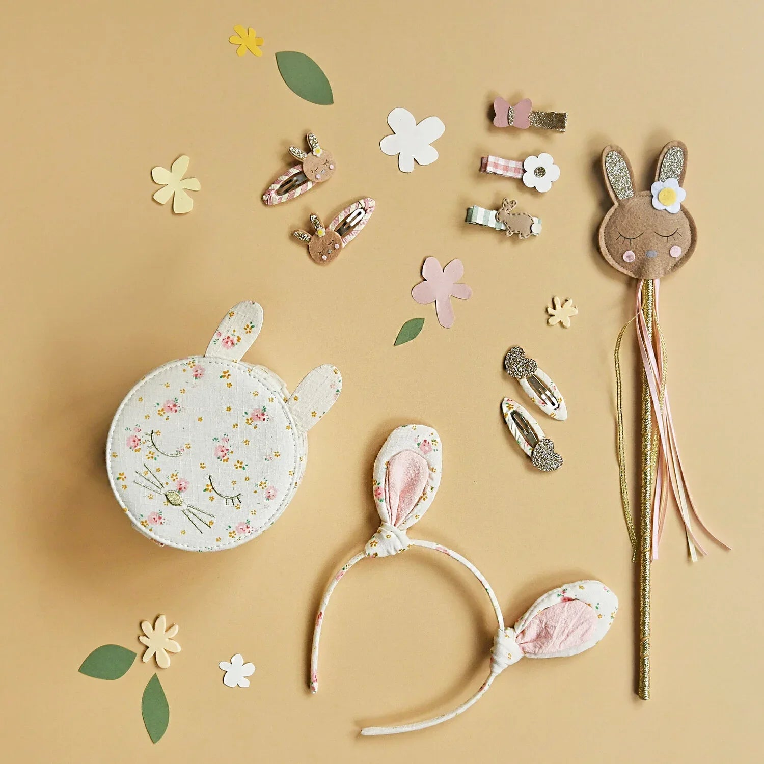 Tiny Blossom Glitter Heart Clips - Rockahula