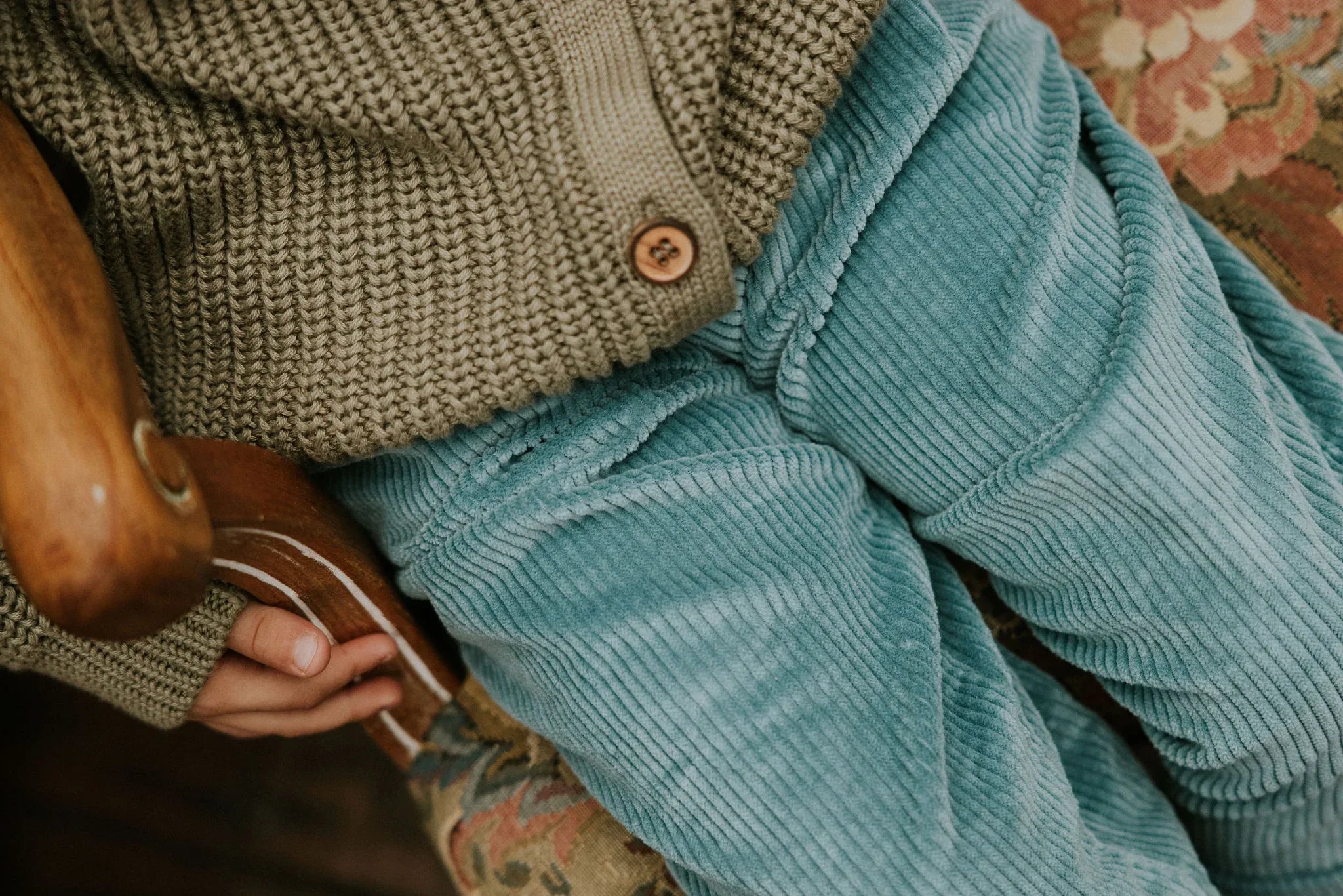 Trousers Beau Corduroy Ocean - Yuki Kidswear