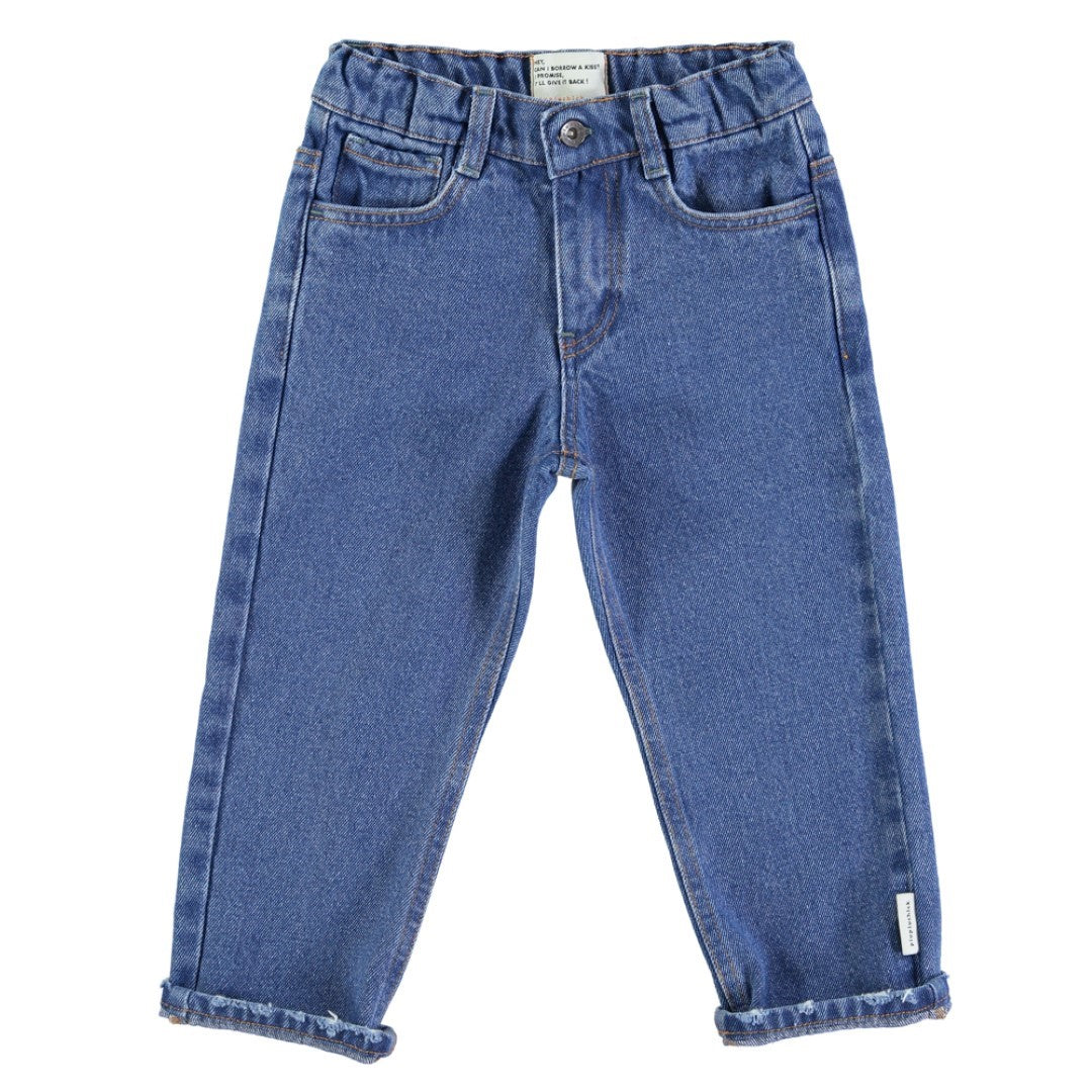Unisex Denim Trousers Washed Navy Denim