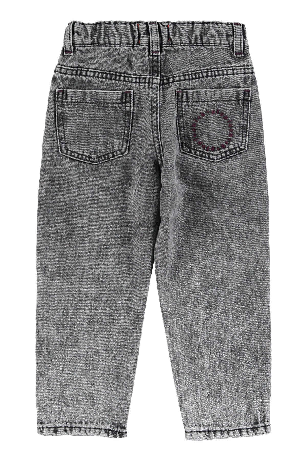 Unisex Trousers Washed Black Denim