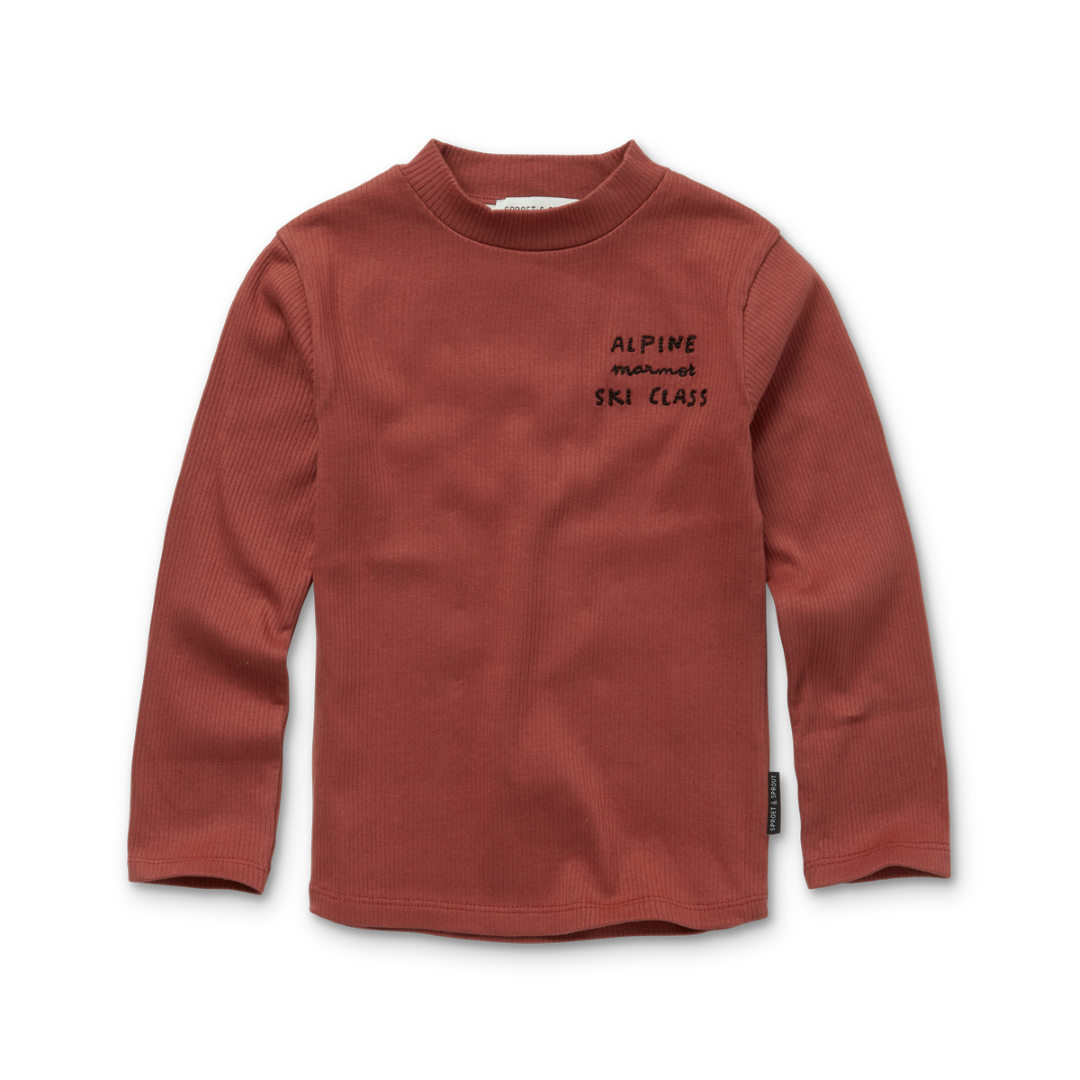 T-shirt Turtle Neck Ski Class Barn Red