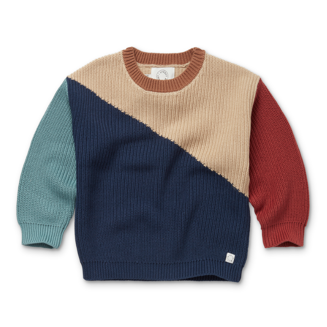 Sweater Colour Block Mood Indigo
