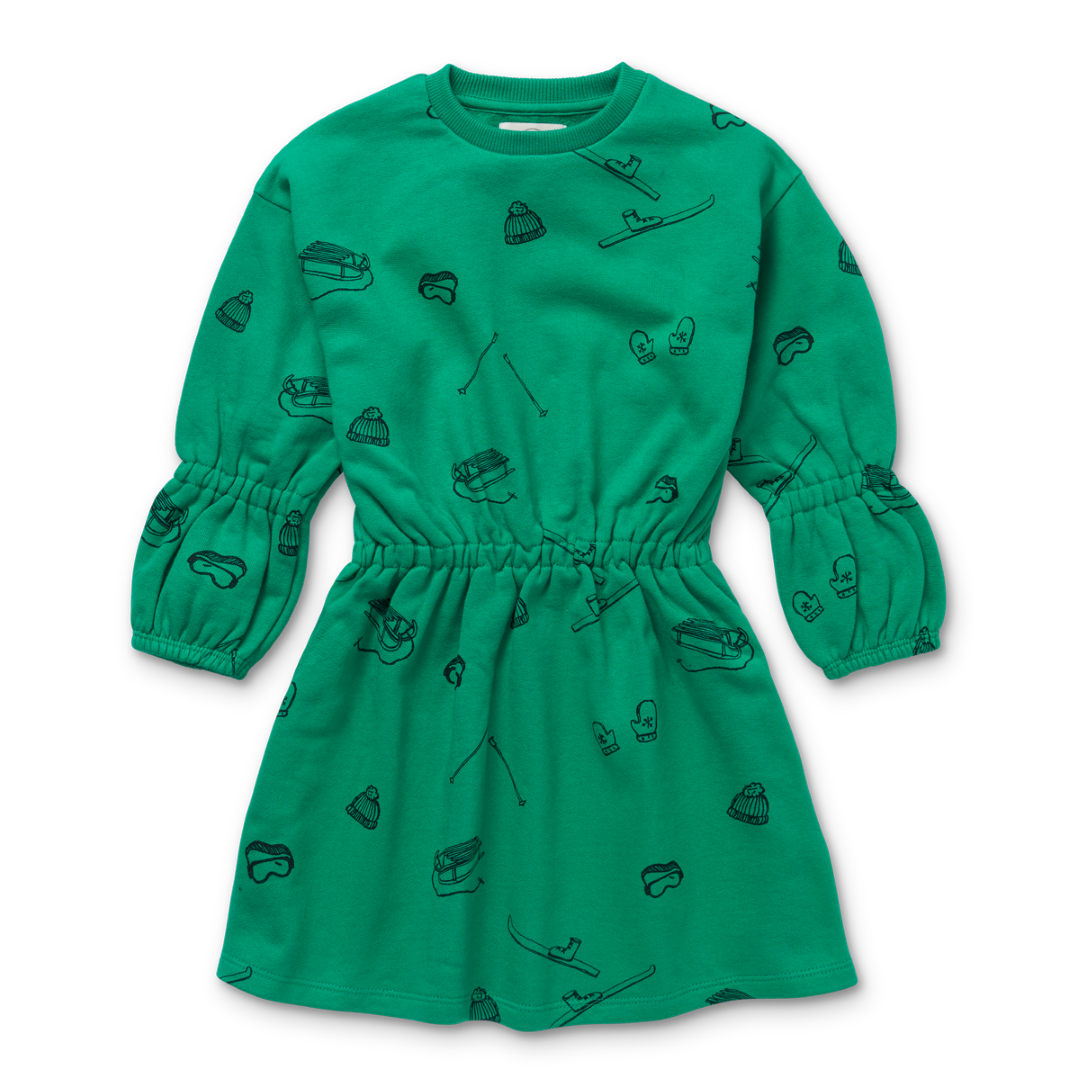 Sweat Dress Ski Print Fern Green