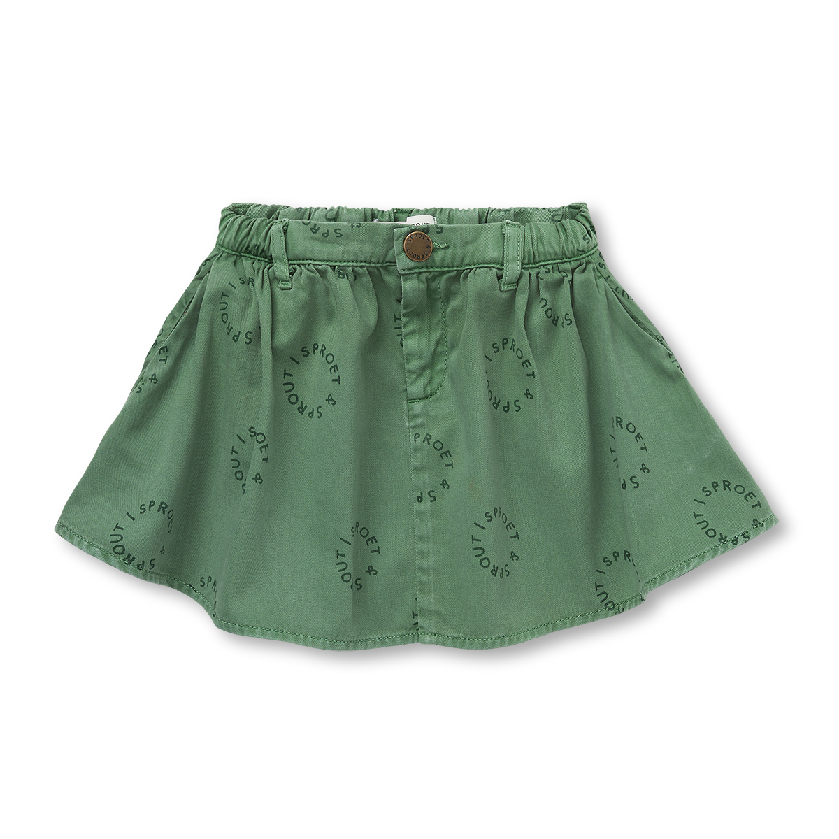 Denim Skirt Green Evergreen