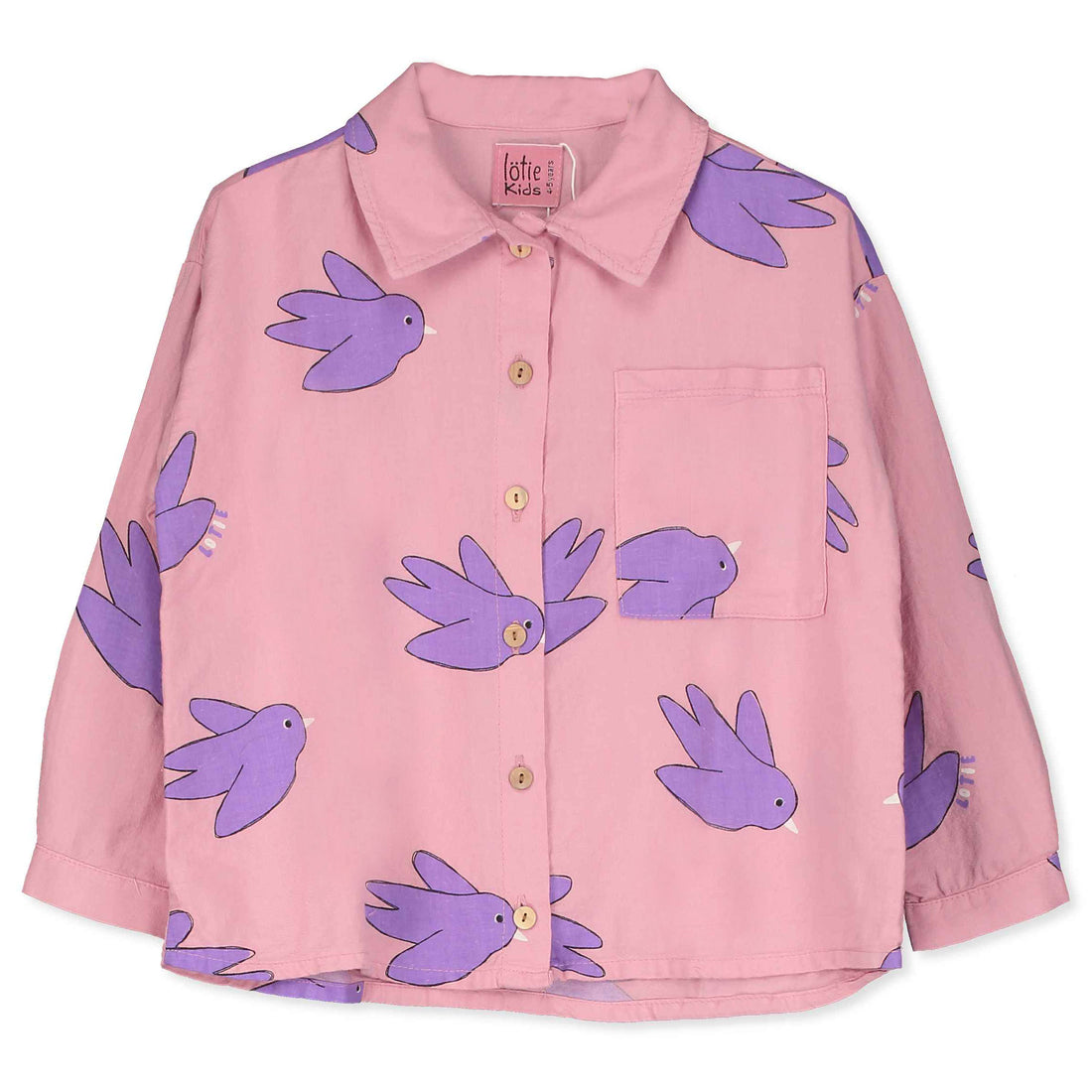 Flowing Birds Shirt Rose