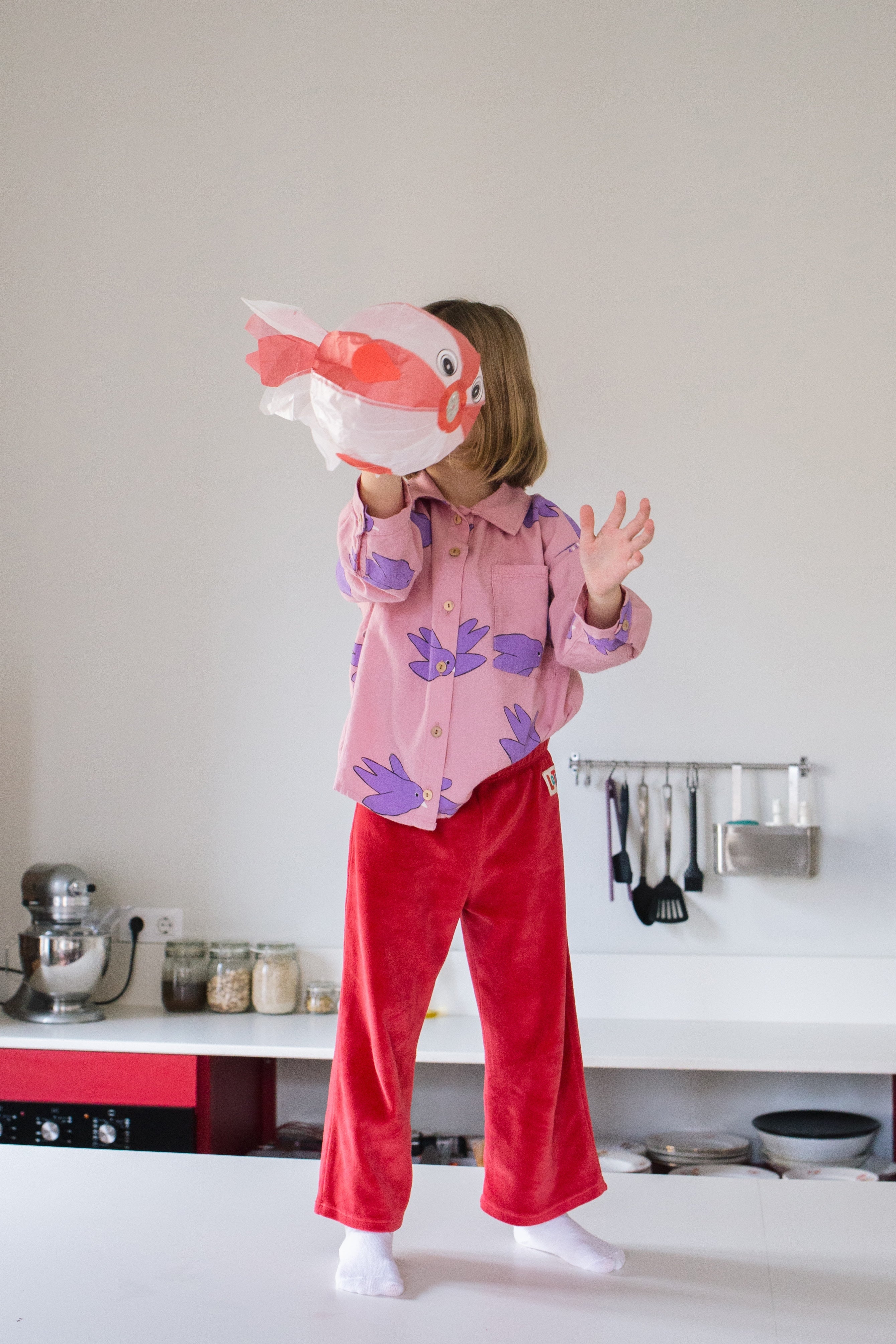Flowing Birds Shirt Rose