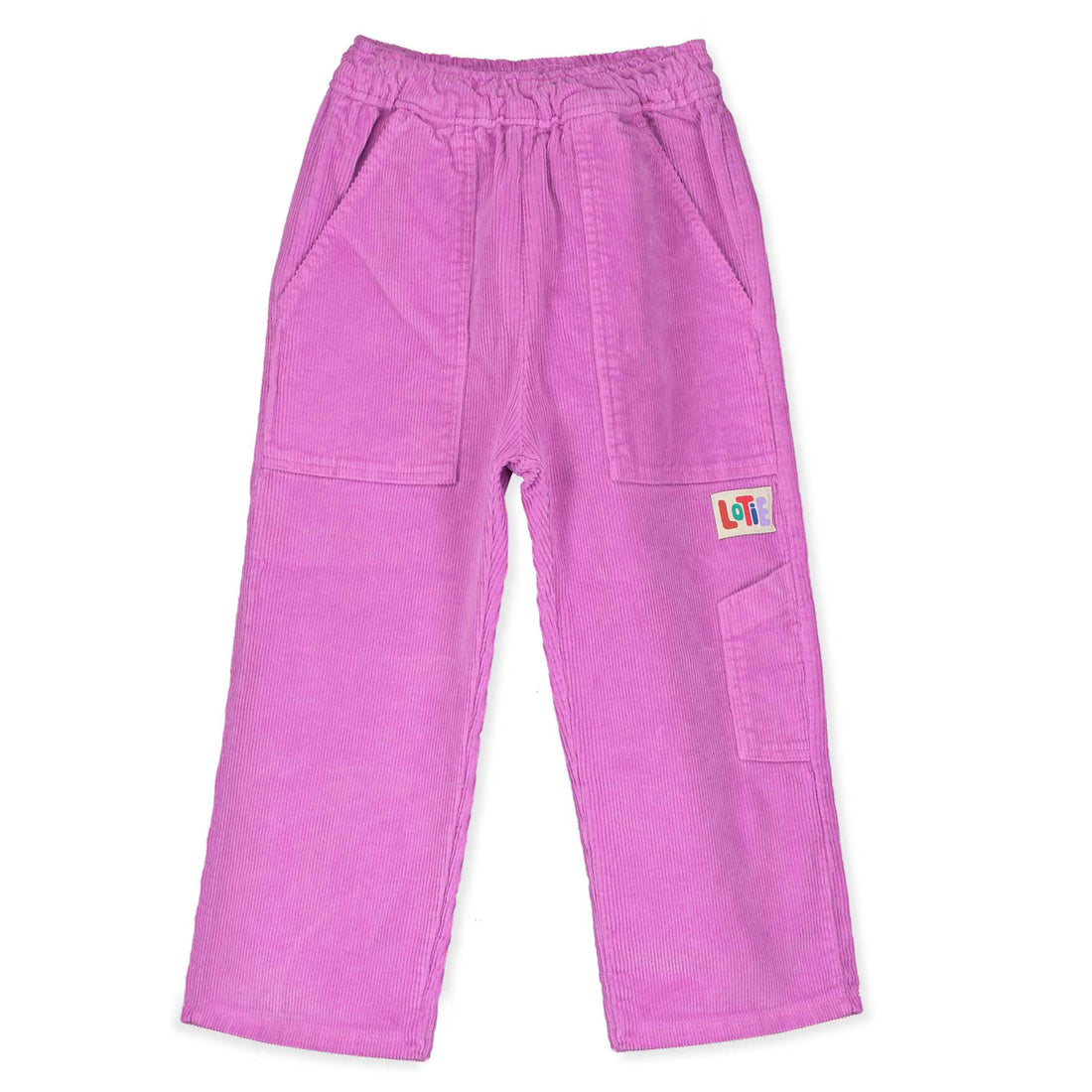 Corduroy Wide Casual Pants Solid Fucsia
