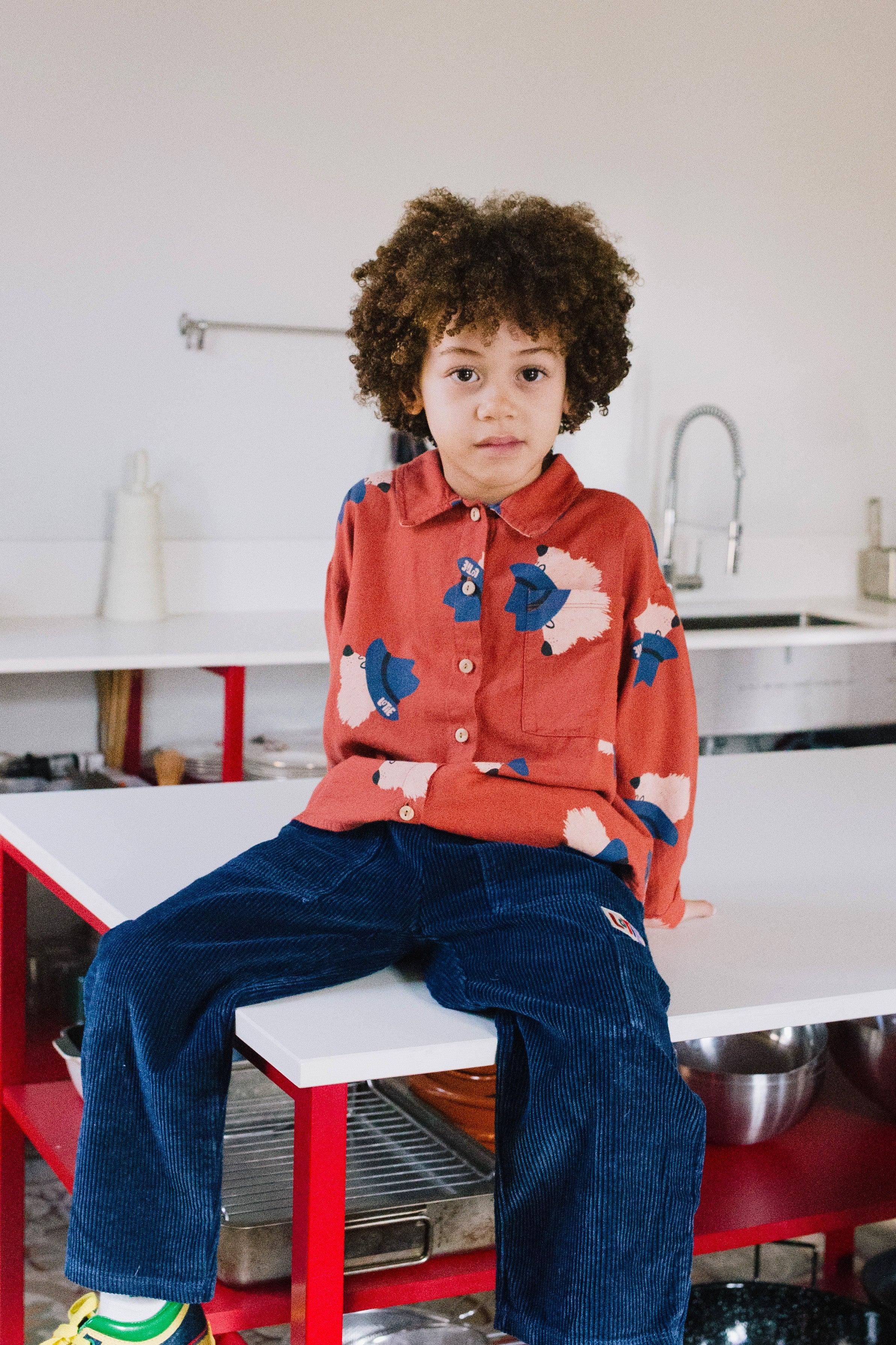 Corduroy Indigo Wide Casual Pants Solid Indigo - KDkes