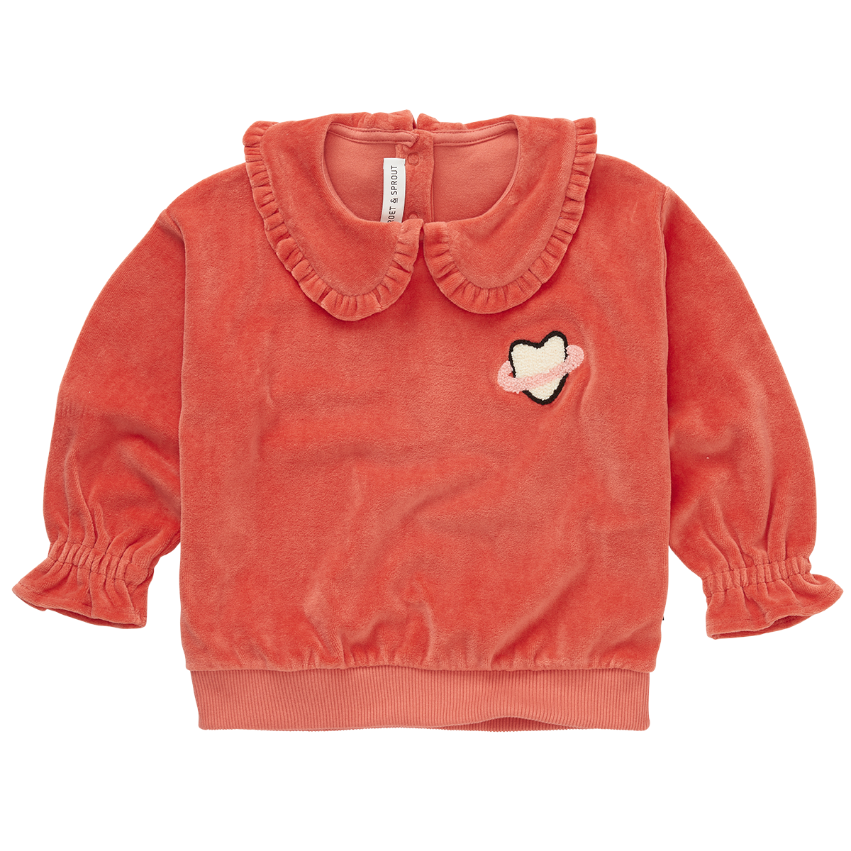 Sweatshirt Velvet Ruffle Collar Grenadine