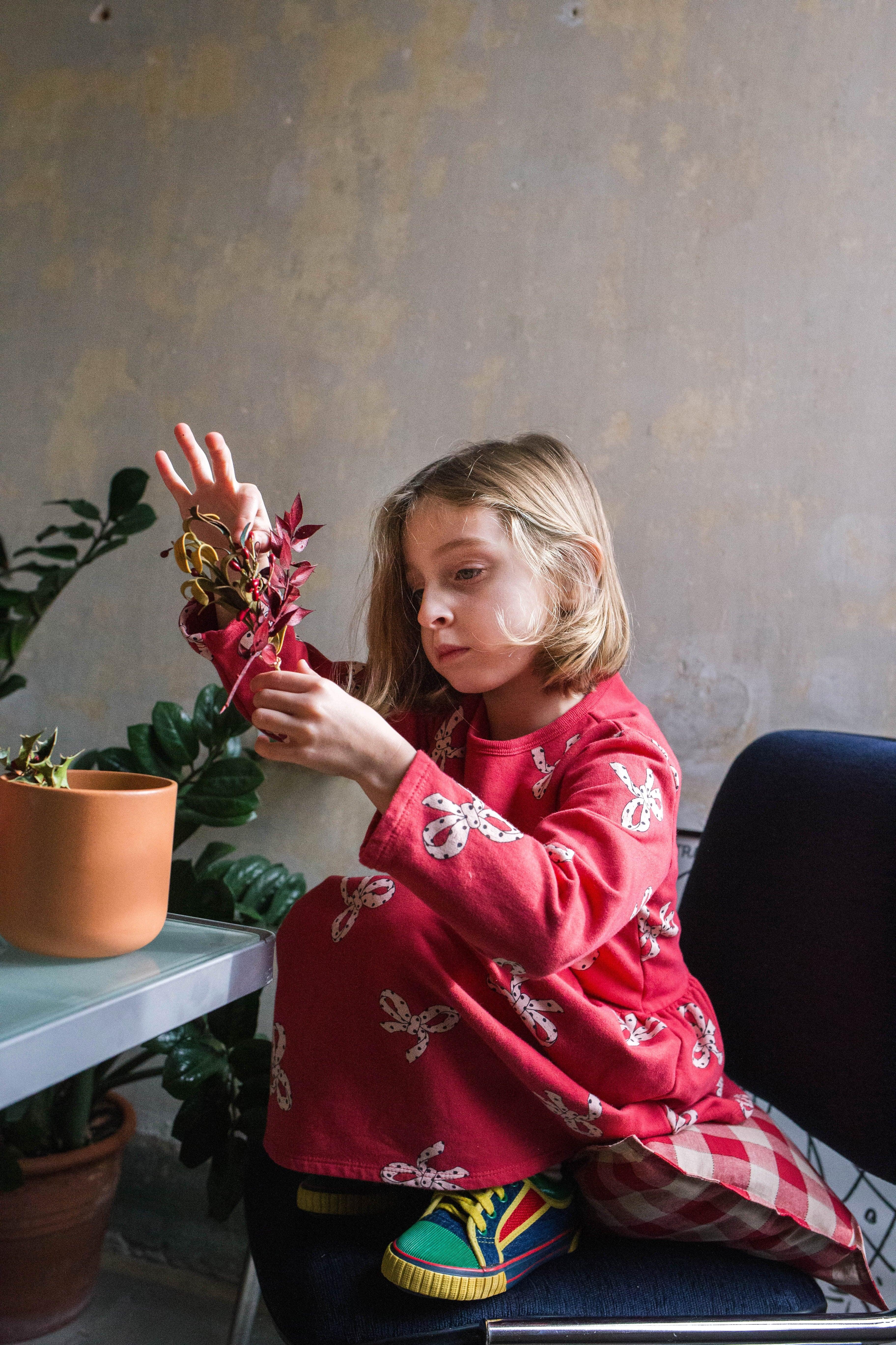 Dress Waist Seam Bows Red - KDkes