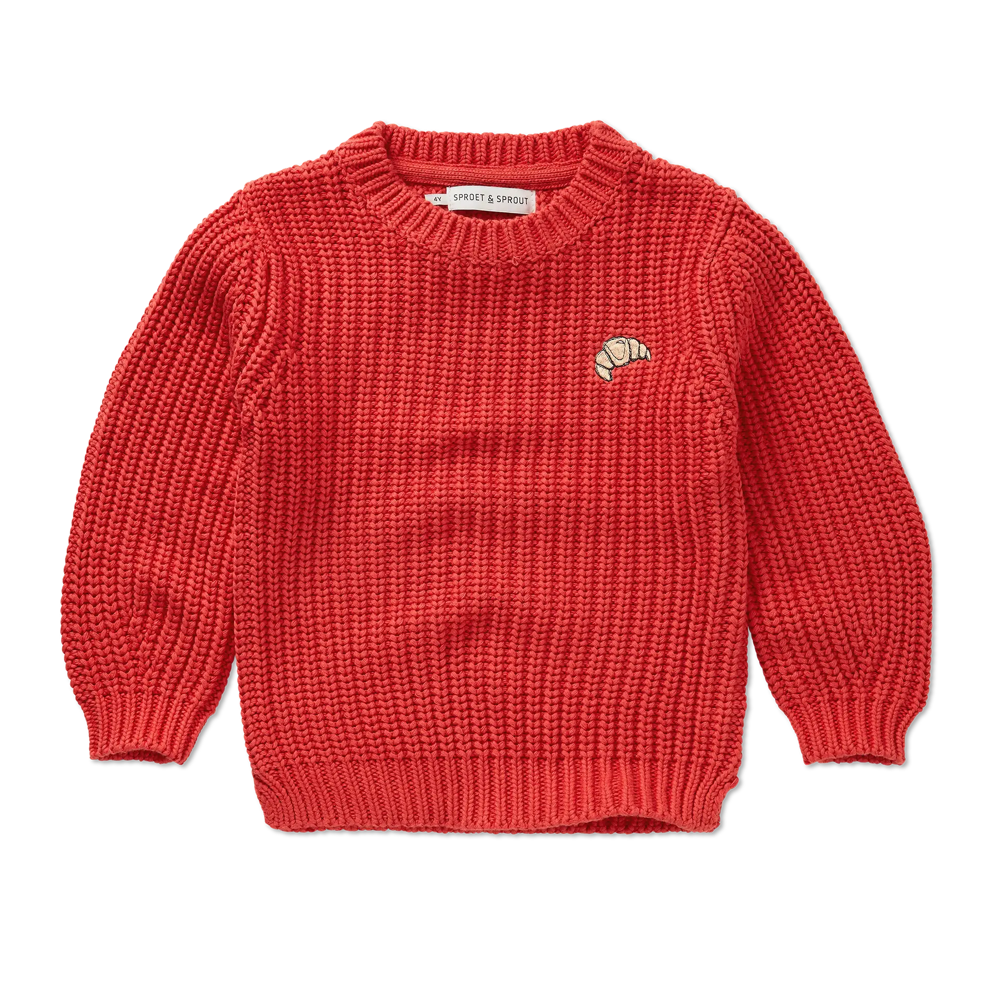 Sweater Cable Knit Vivid Red