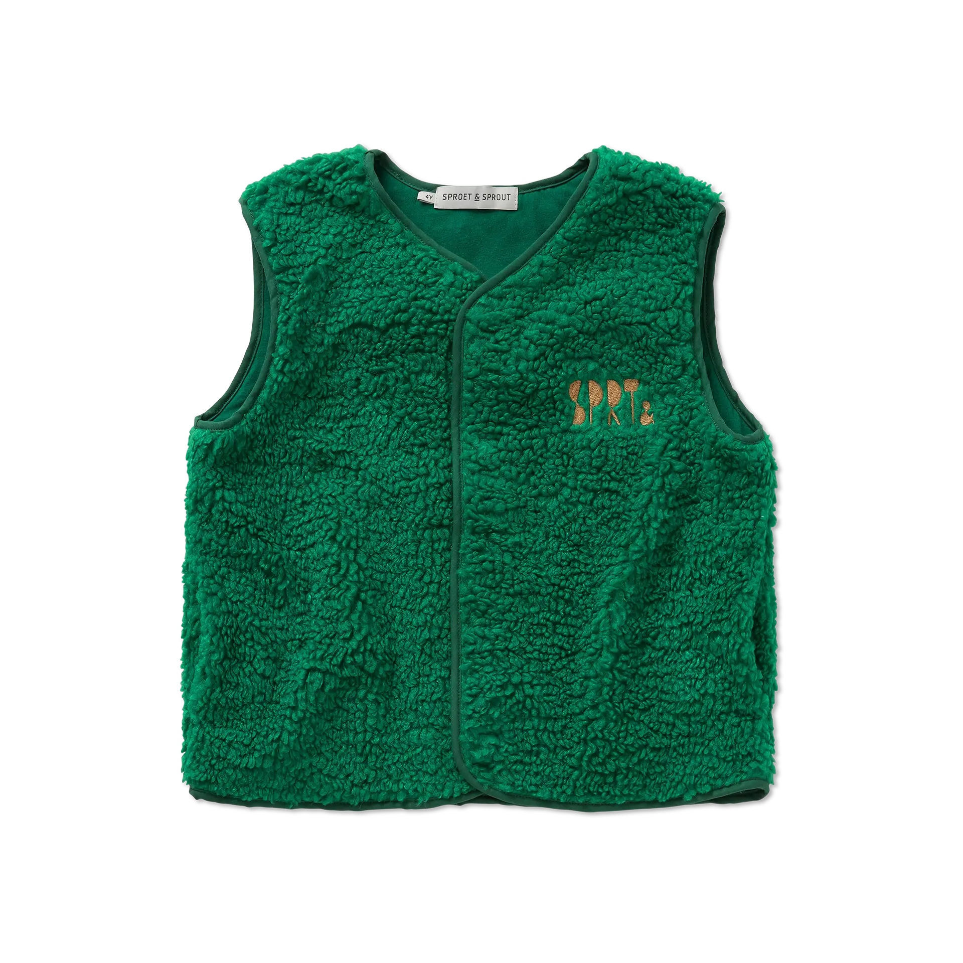 Loose Teddy Gilet Deep Green