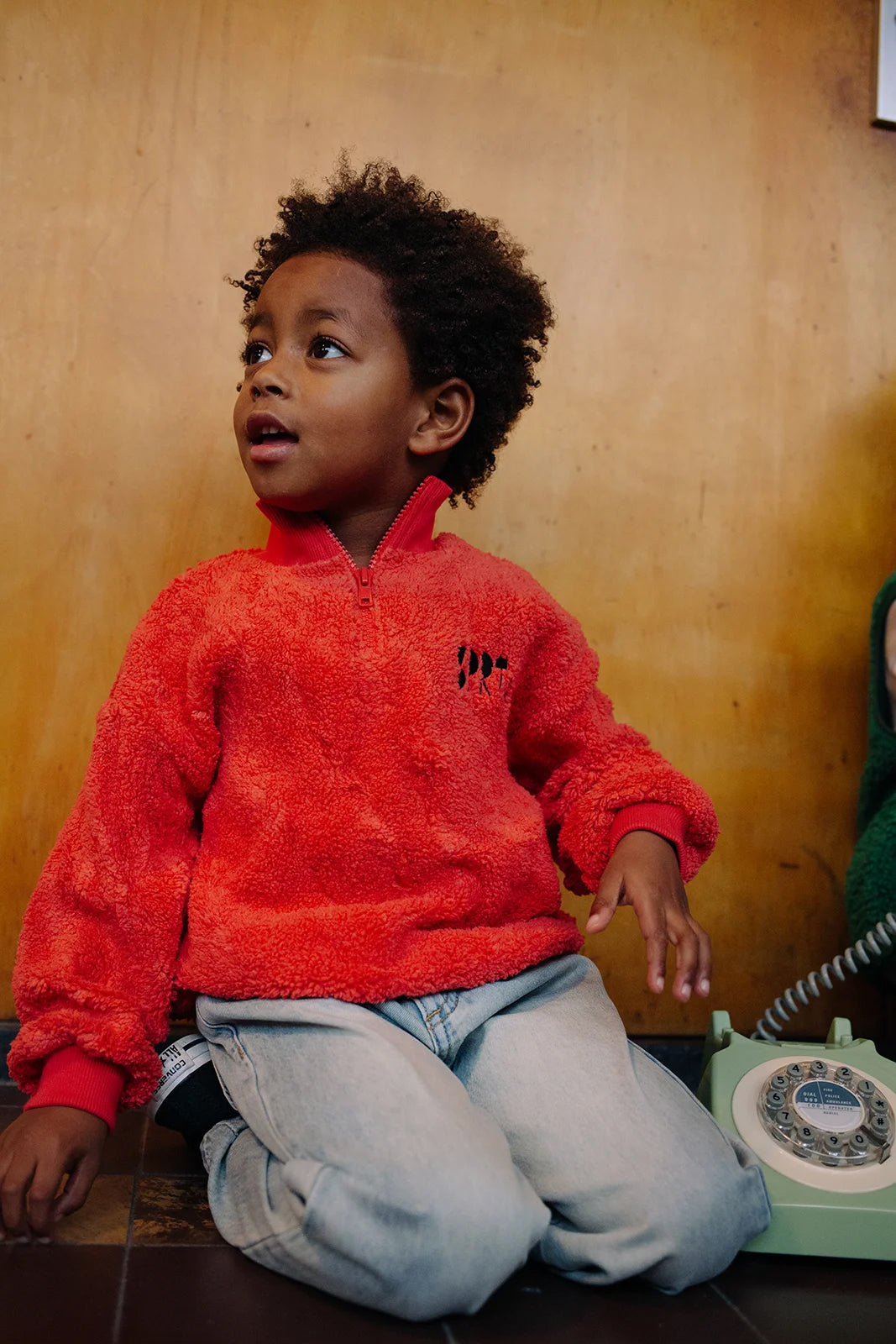 Sweatshirt Anorak Teddy Vivid Red