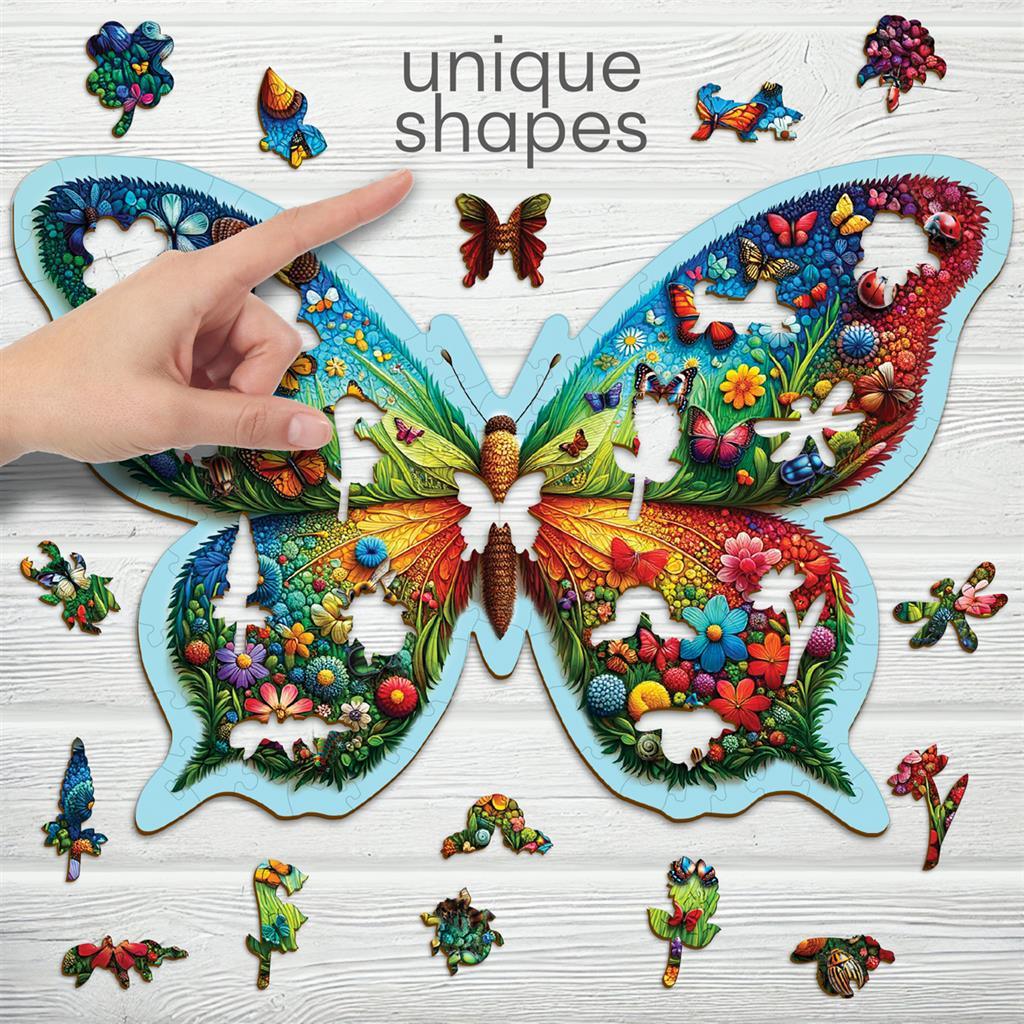 Puzzel Colorful Butterfly 165 pcs - Wooden City Puzzle