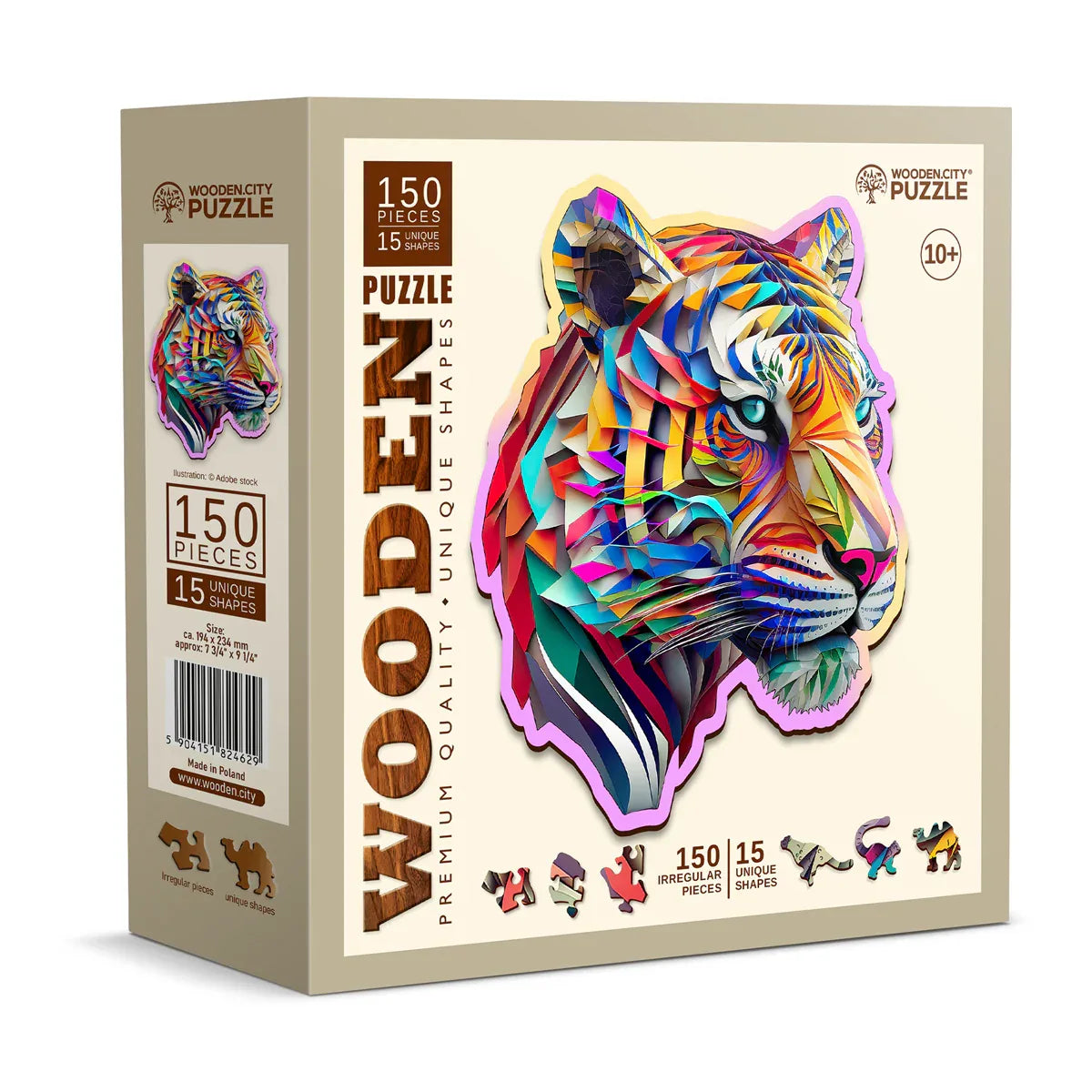 Colorful Tiger 165 pcs - Wooden City Puzzle