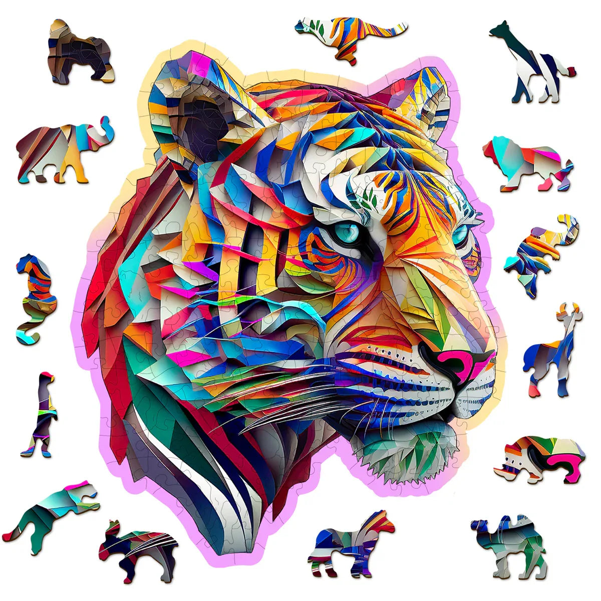 Colorful Tiger 165 pcs - Wooden City Puzzle